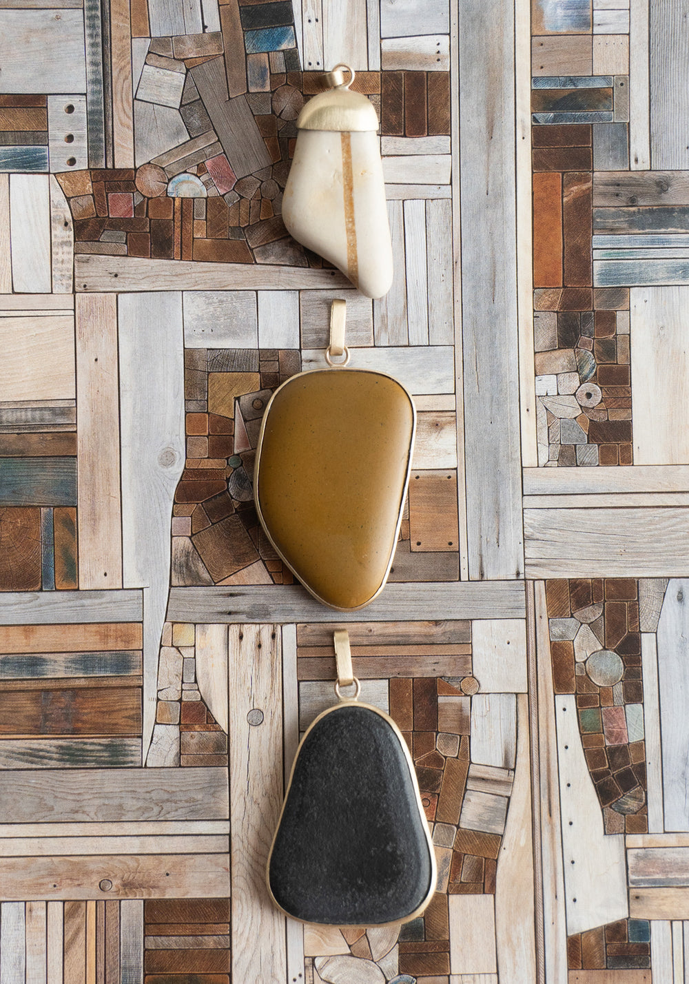 Stripe Bespoke Stone Pendant Necklace