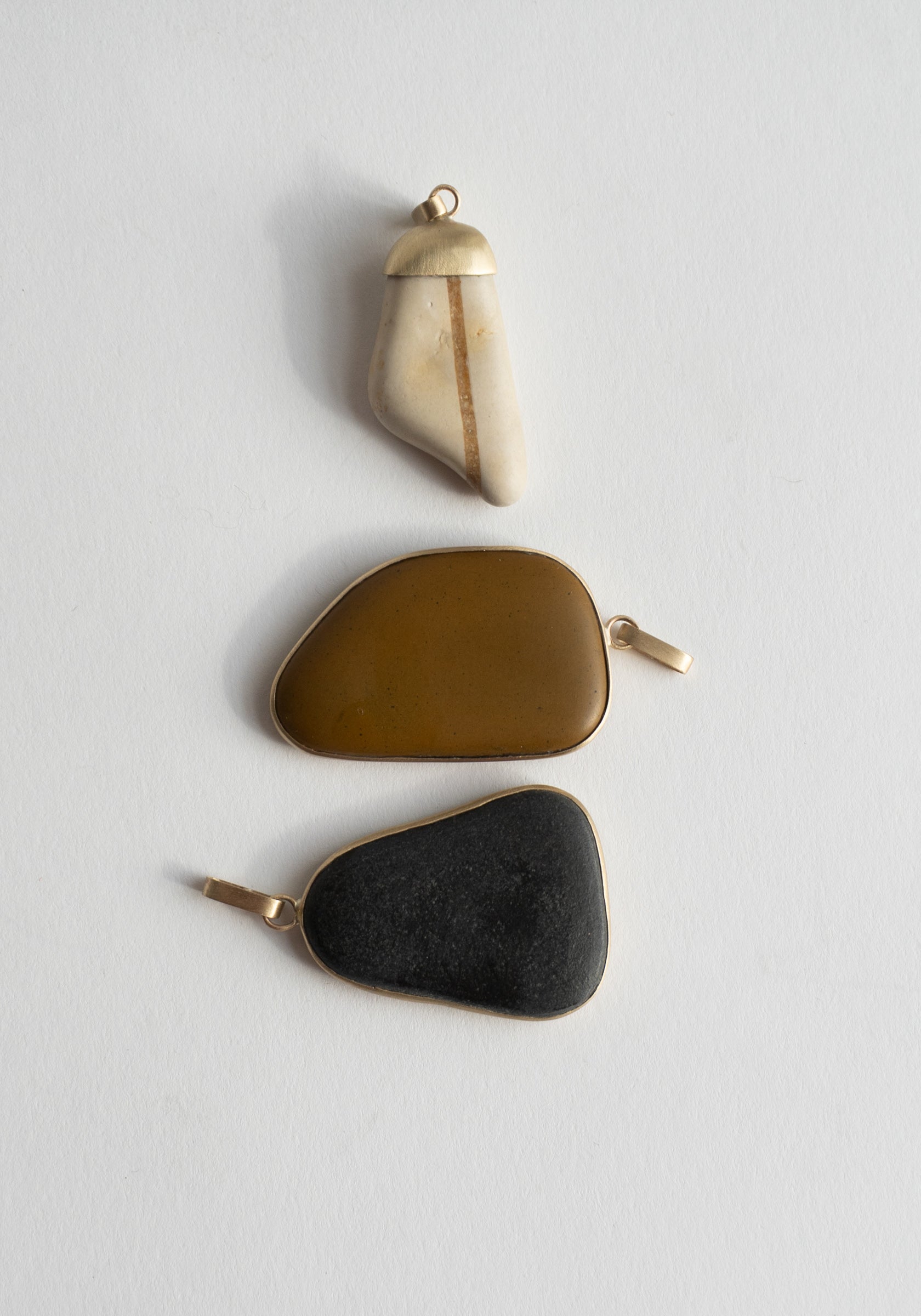 Dark Grey Bespoke Stone Pendant Necklace