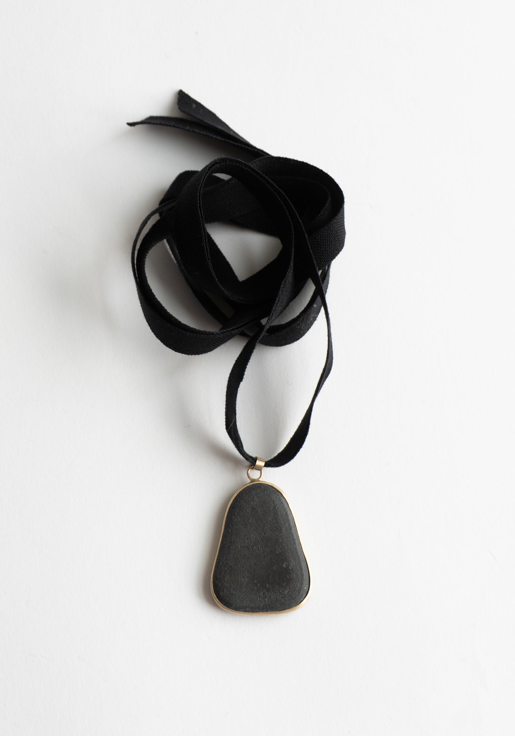 Dark Grey Bespoke Stone Pendant Necklace