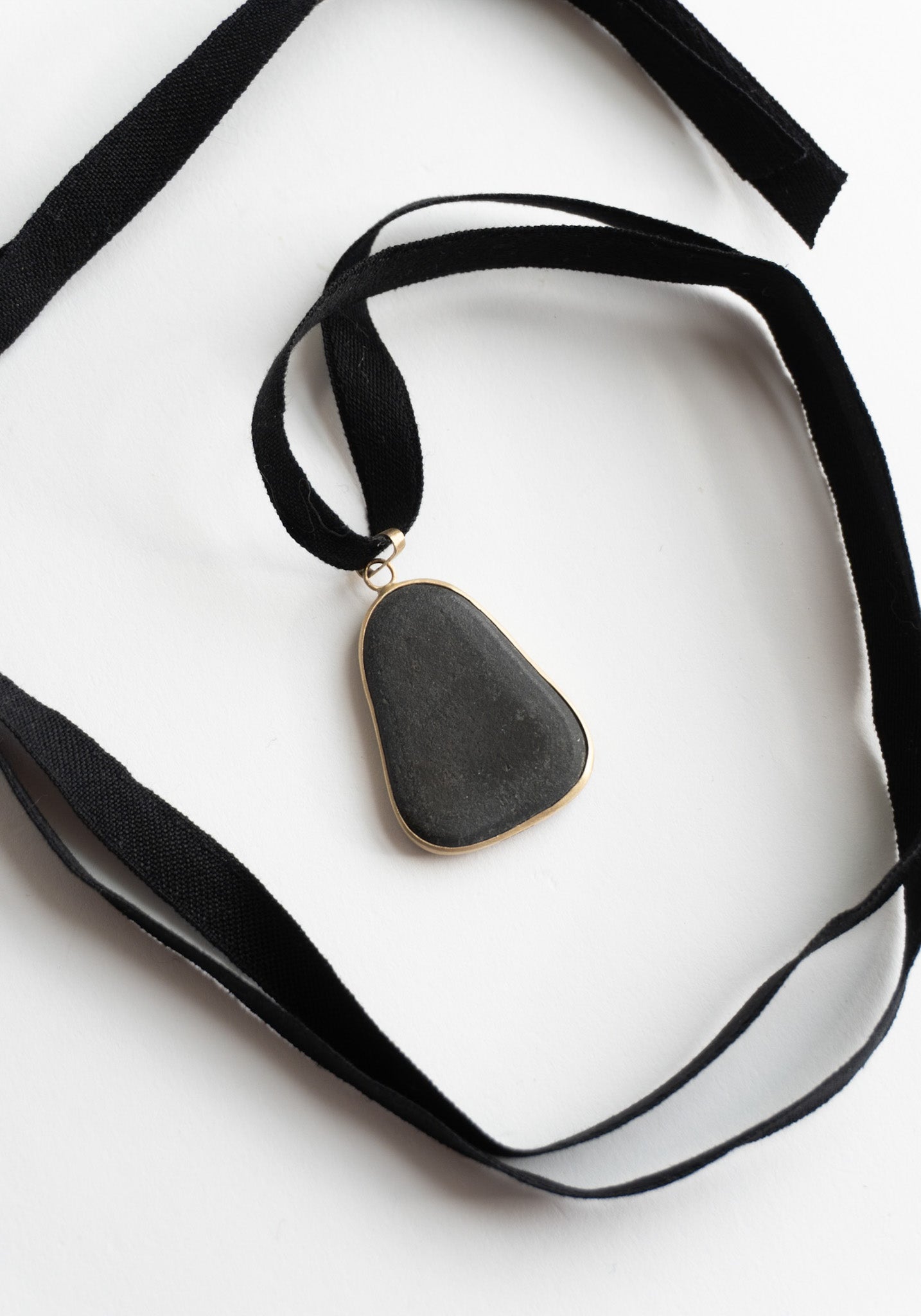 Dark Grey Bespoke Stone Pendant Necklace
