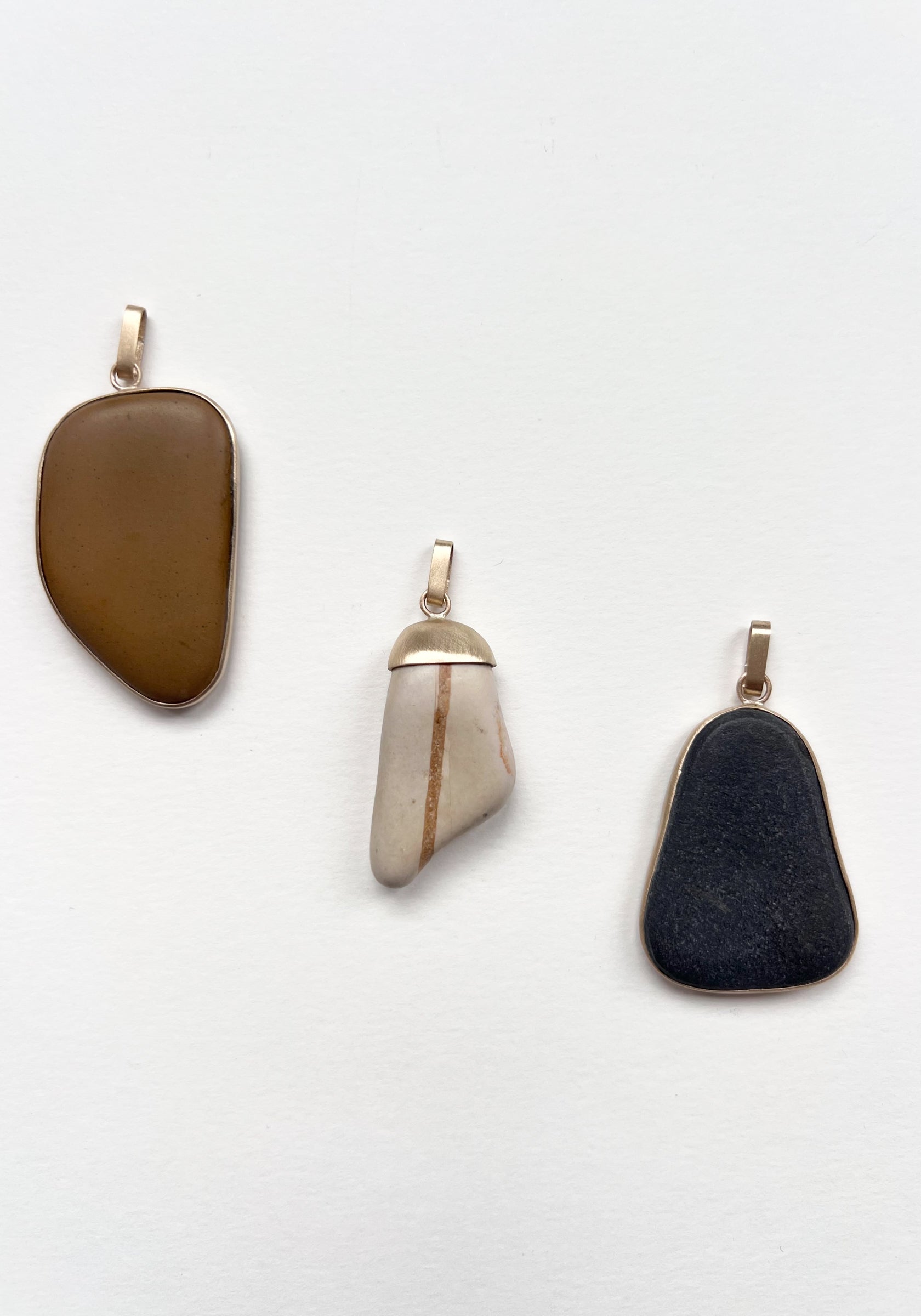 Dark Grey Bespoke Stone Pendant Necklace