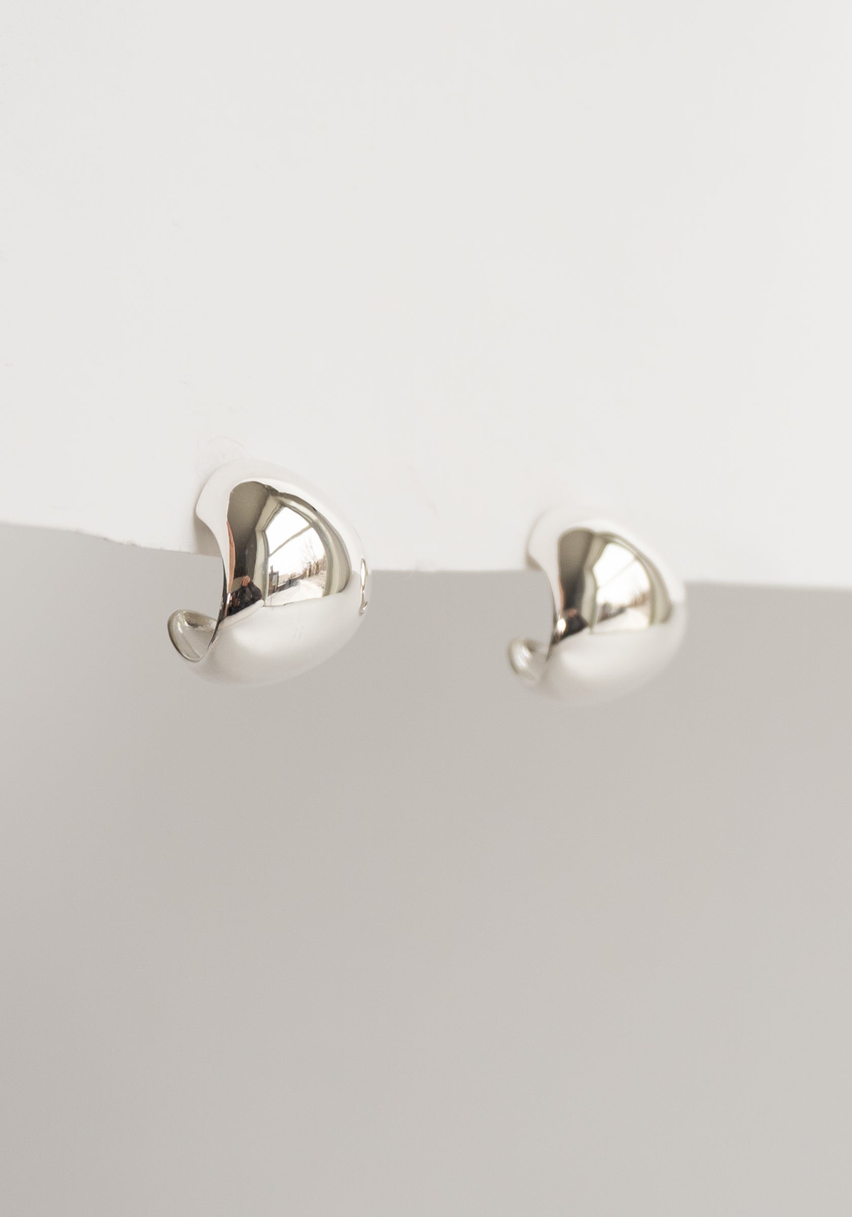 Large Fold Hoops in Silver