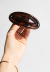 French Large Oval Barrette in Tortoise Shell