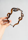 French Swirls Wide Shell Headband in Tortoise Shell