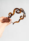 French Swirls Wide Shell Headband in Tortoise Shell
