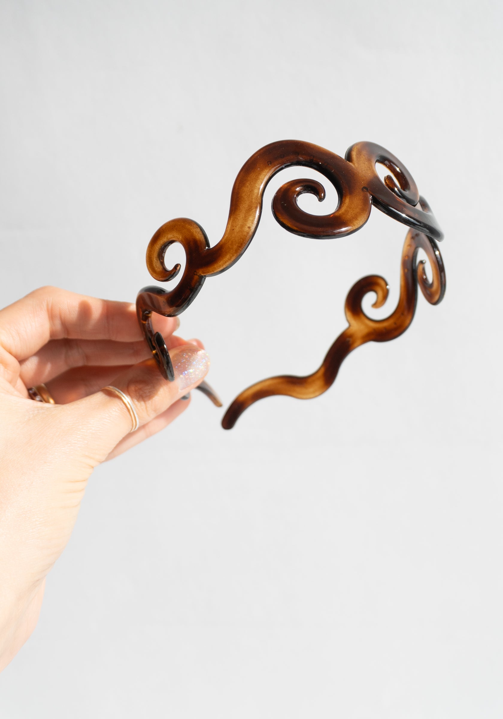French Swirls Wide Headband in Tortoise