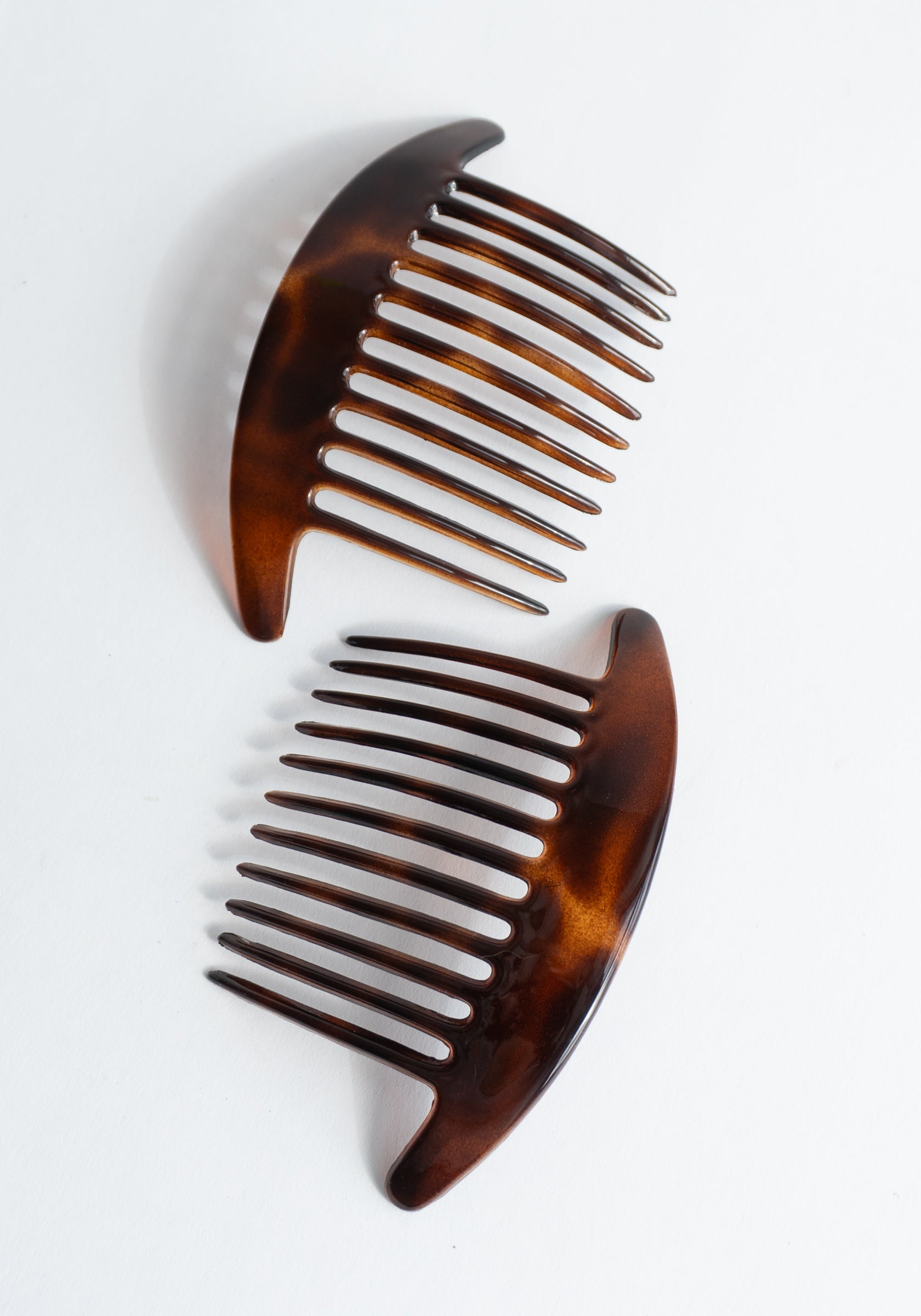 French Tapered Edge Side Hair Comb Set in Tortoise Shell