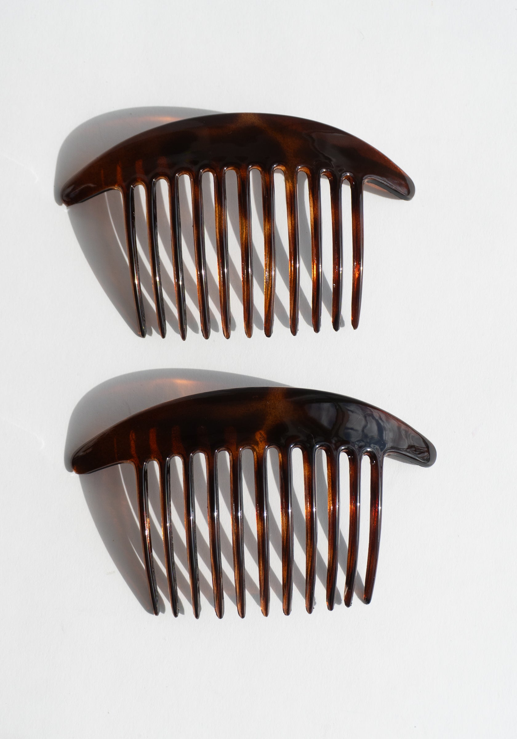 French Tapered Edge Side Hair Comb Set in Tortoise Shell