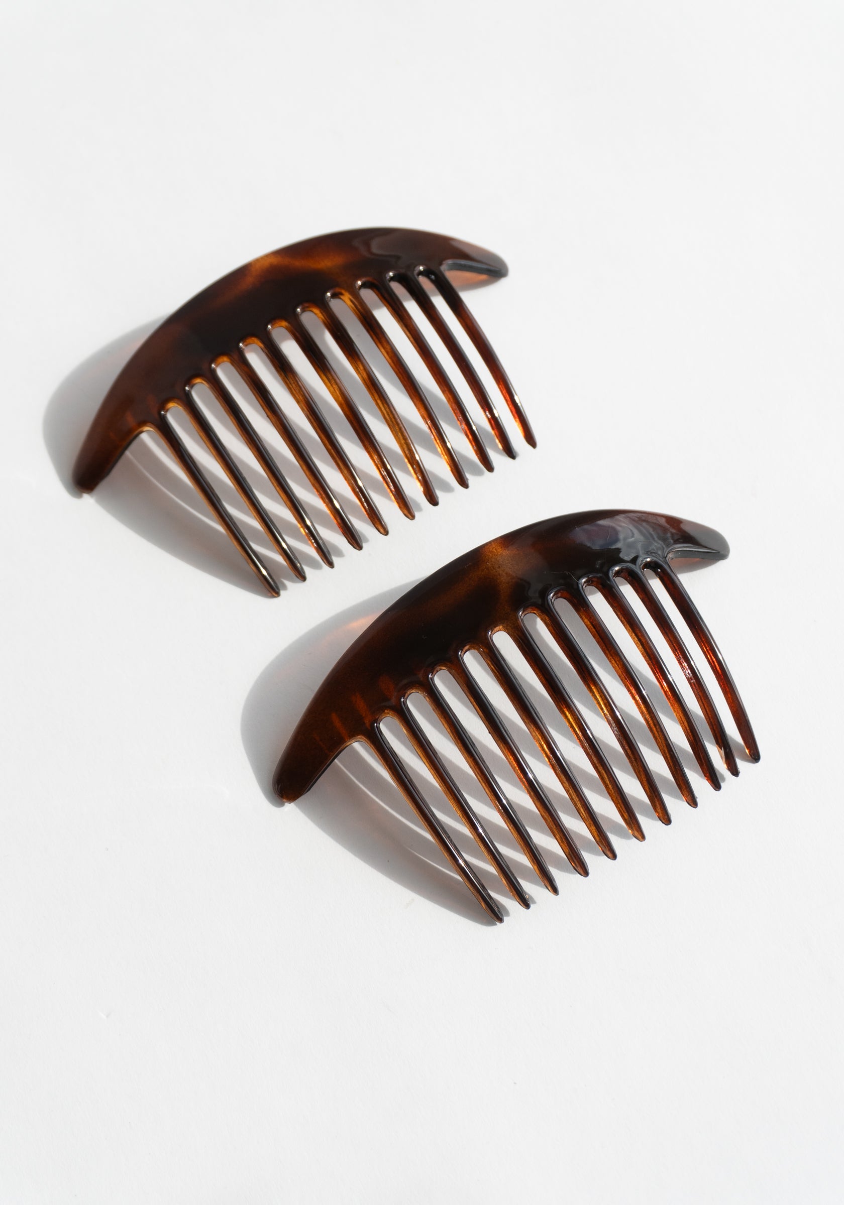 French Tapered Edge Side Hair Comb Set in Tortoise Shell