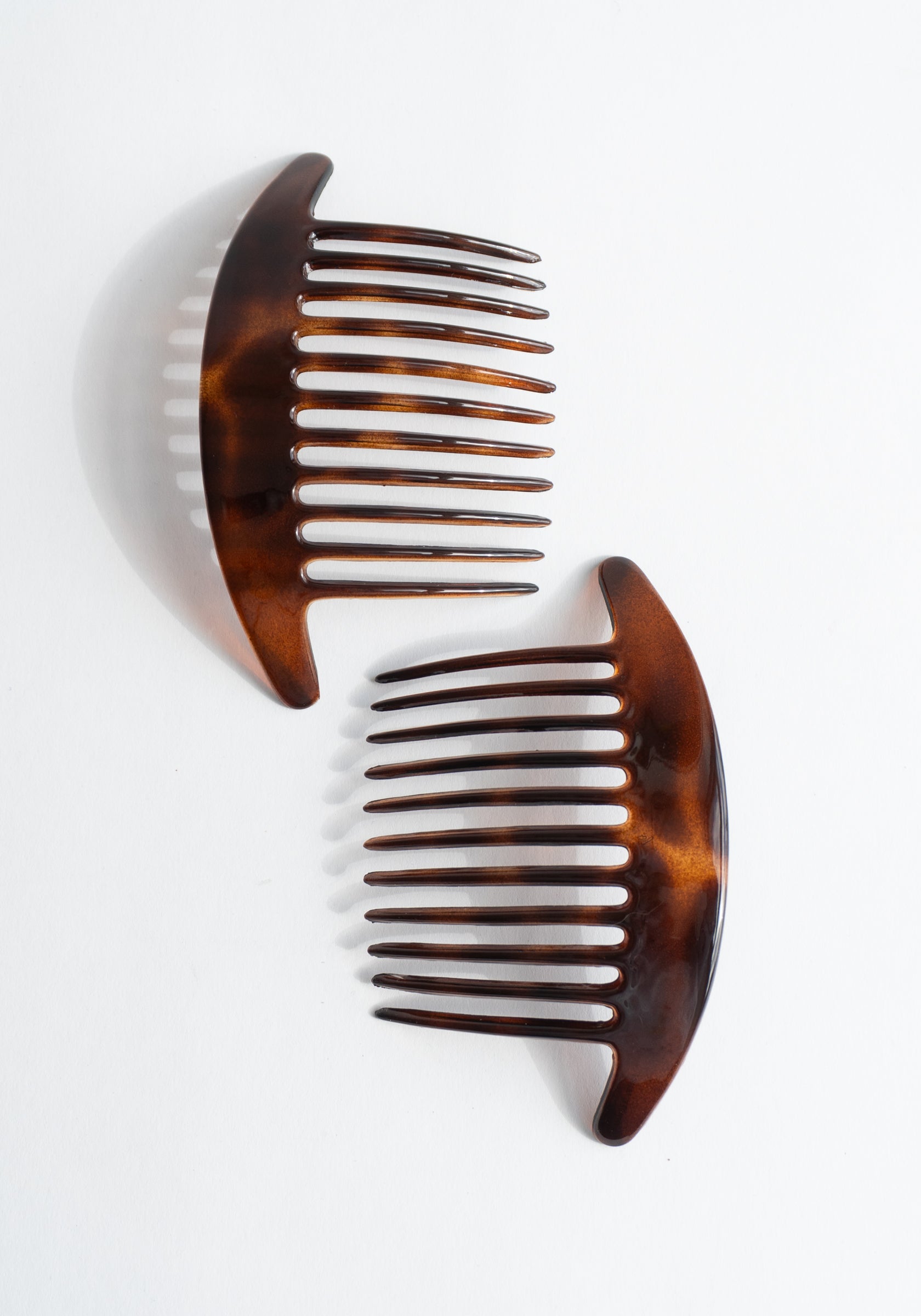 French Tapered Edge Side Hair Comb Set in Tortoise Shell
