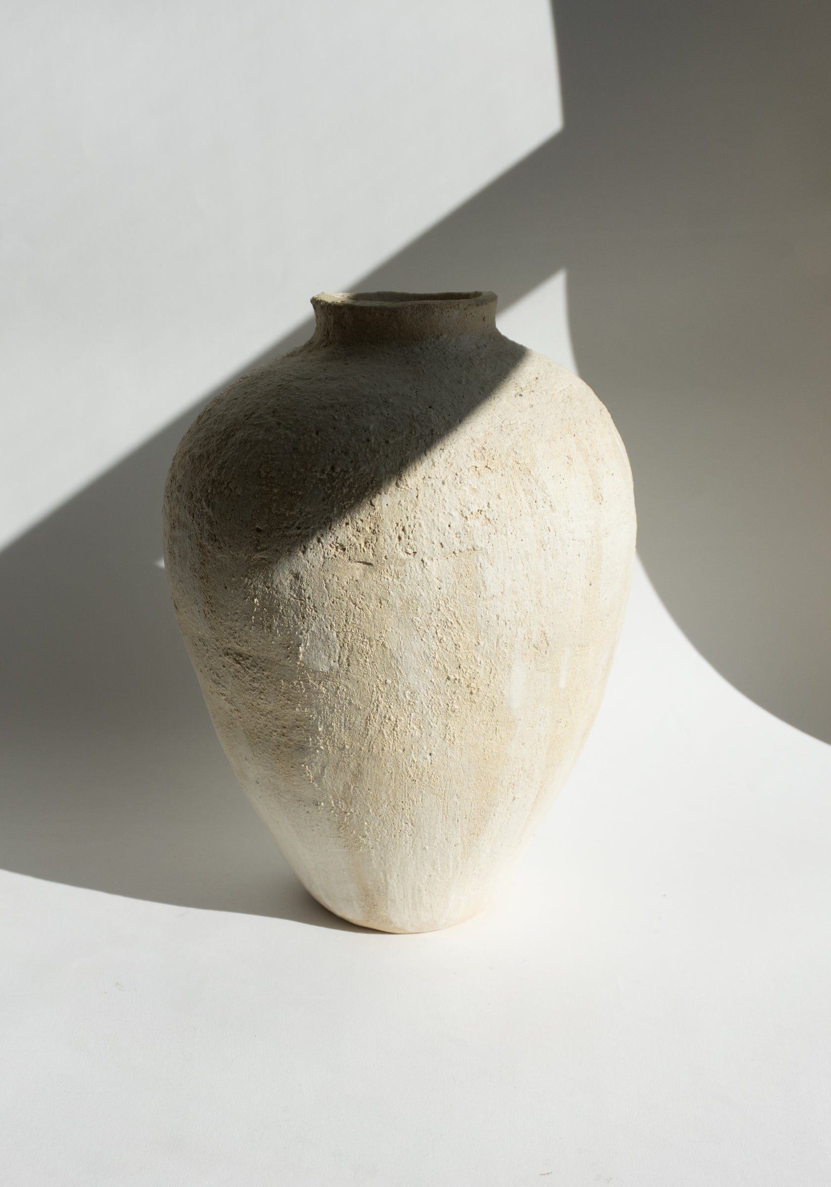 Linen Amphora Vessel in Cream