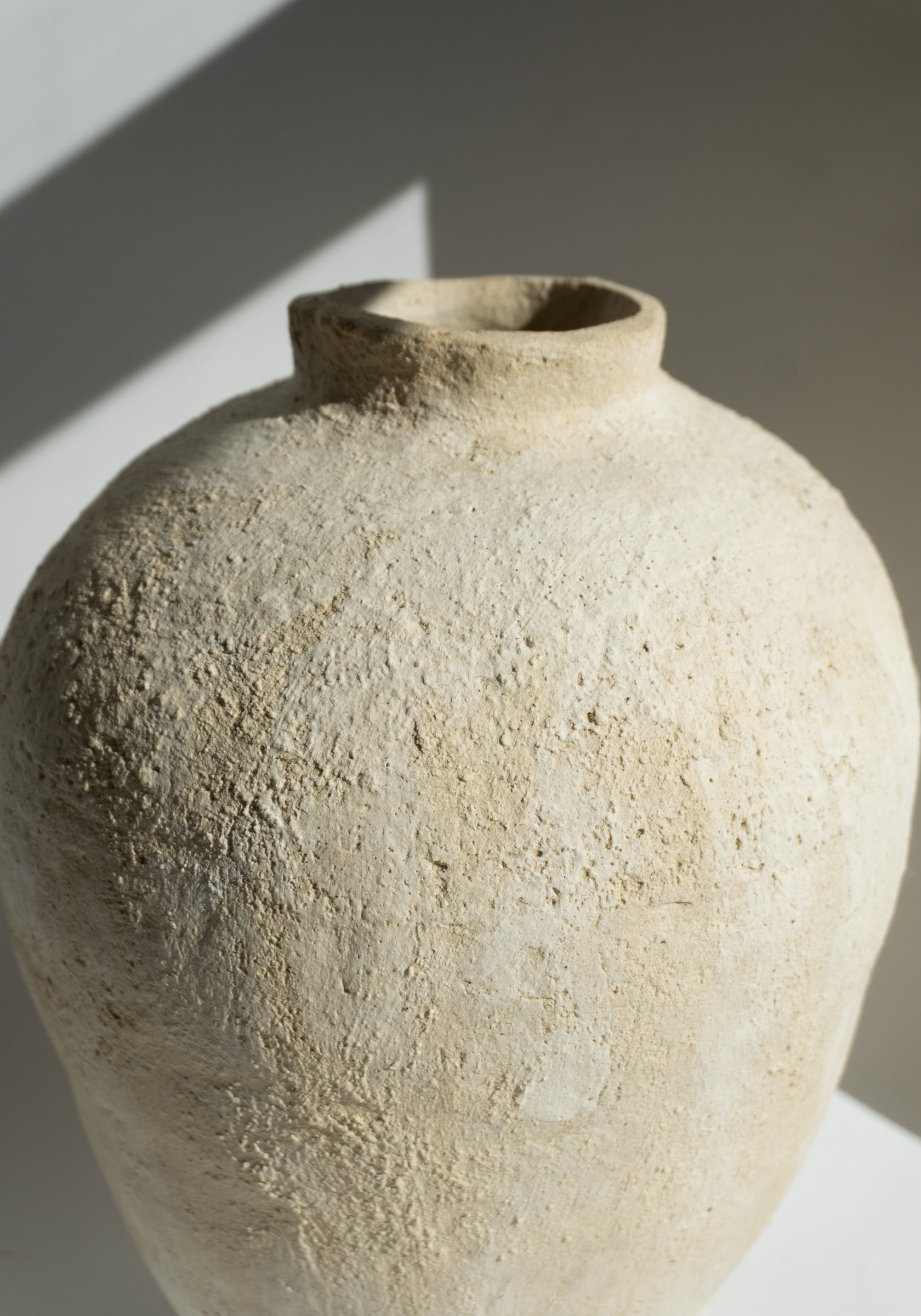 Linen Amphora Vessel in Cream