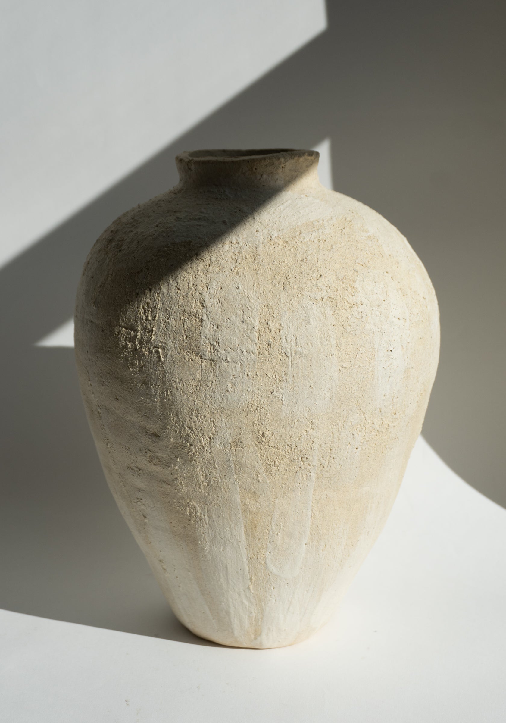 Linen Amphora Vessel in Cream