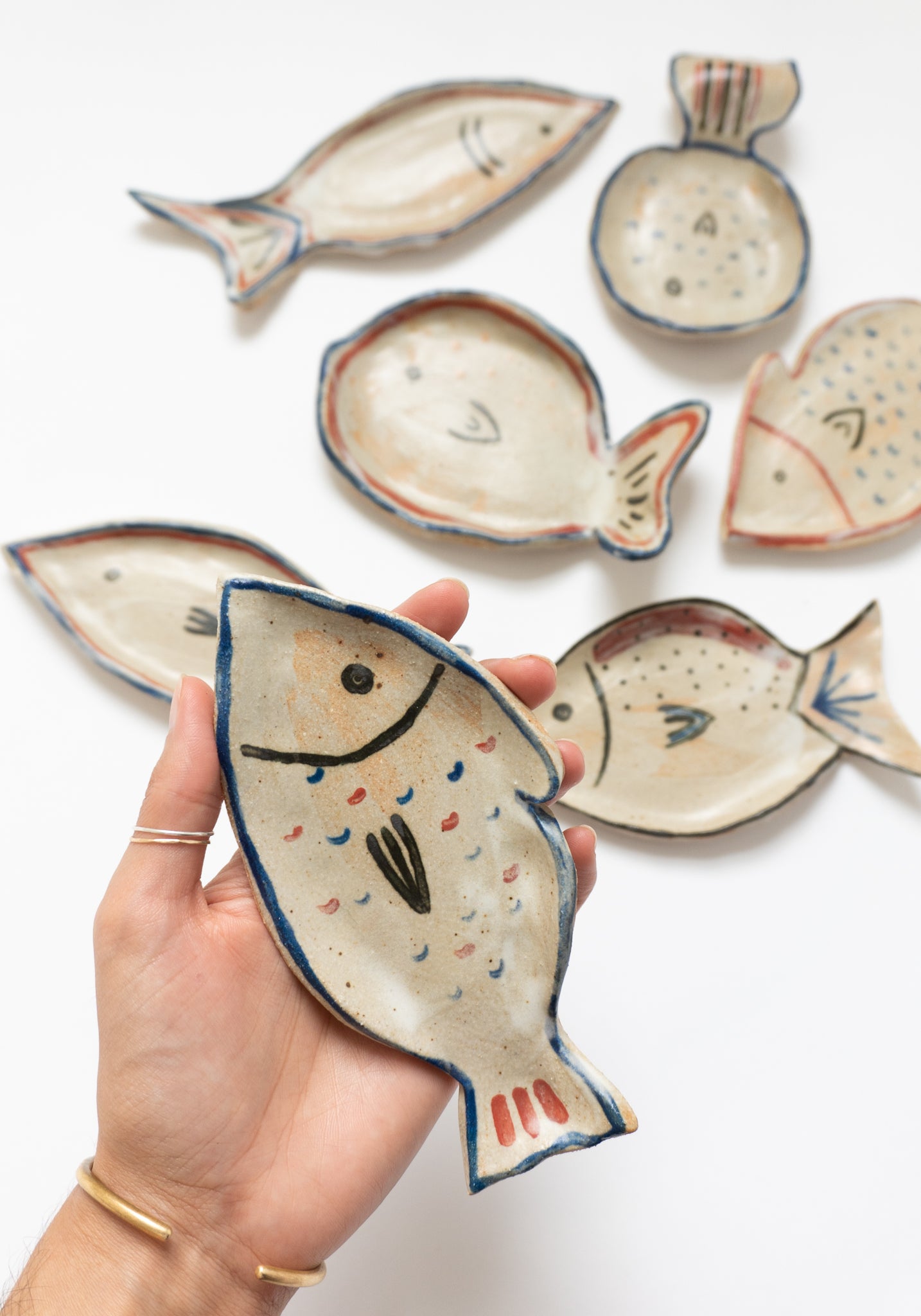 Handpainted Ceramic Fish Dish Medium