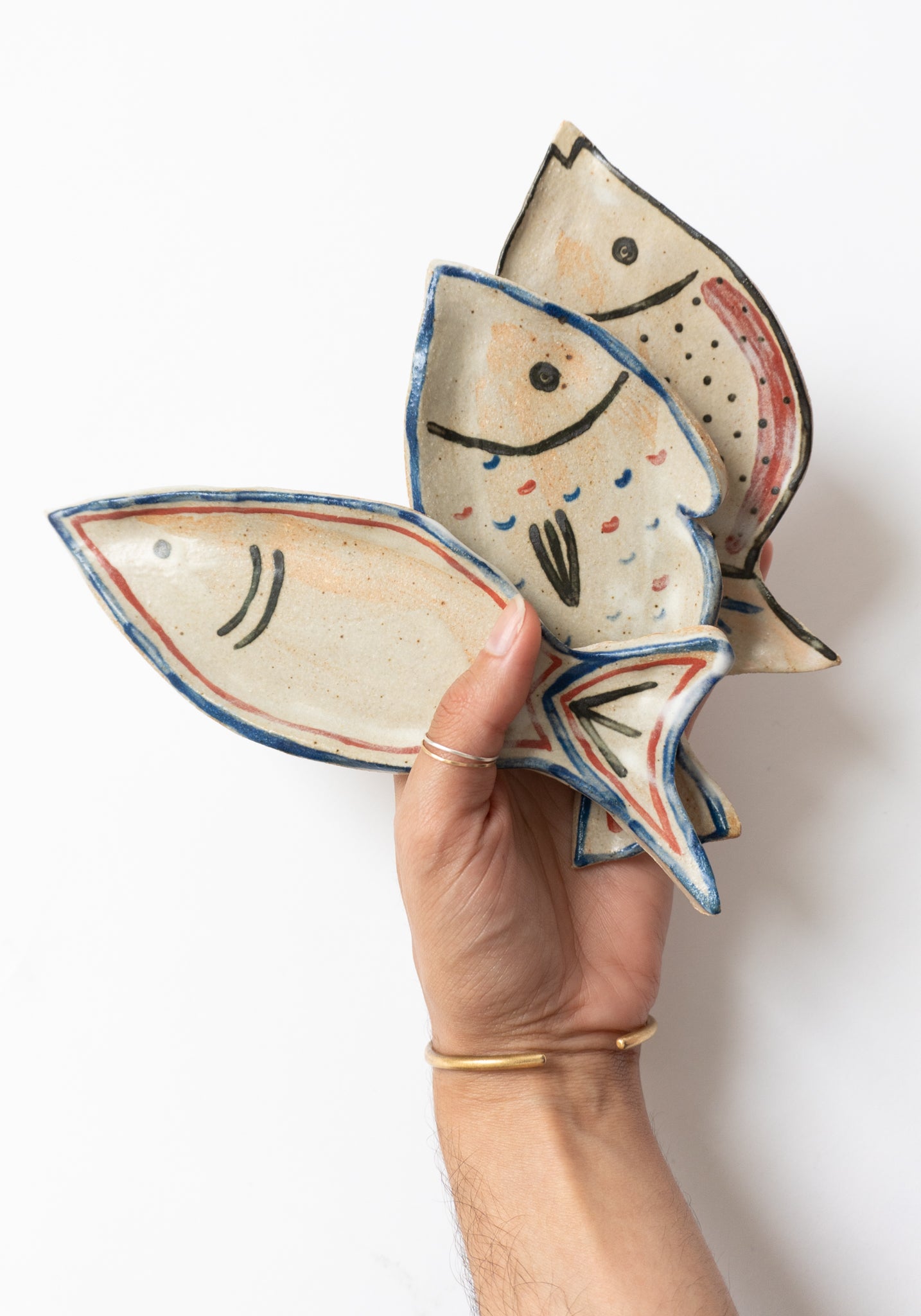 Handpainted Ceramic Fish Dish Medium