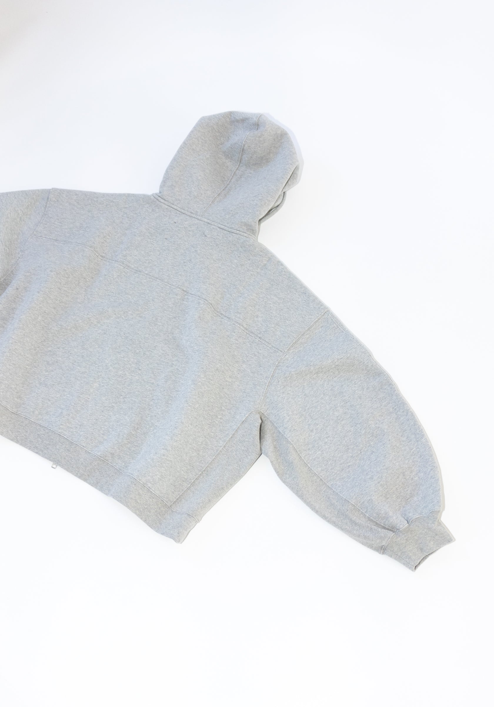 RÙADH Scott Zip Hoodie in Heather Grey