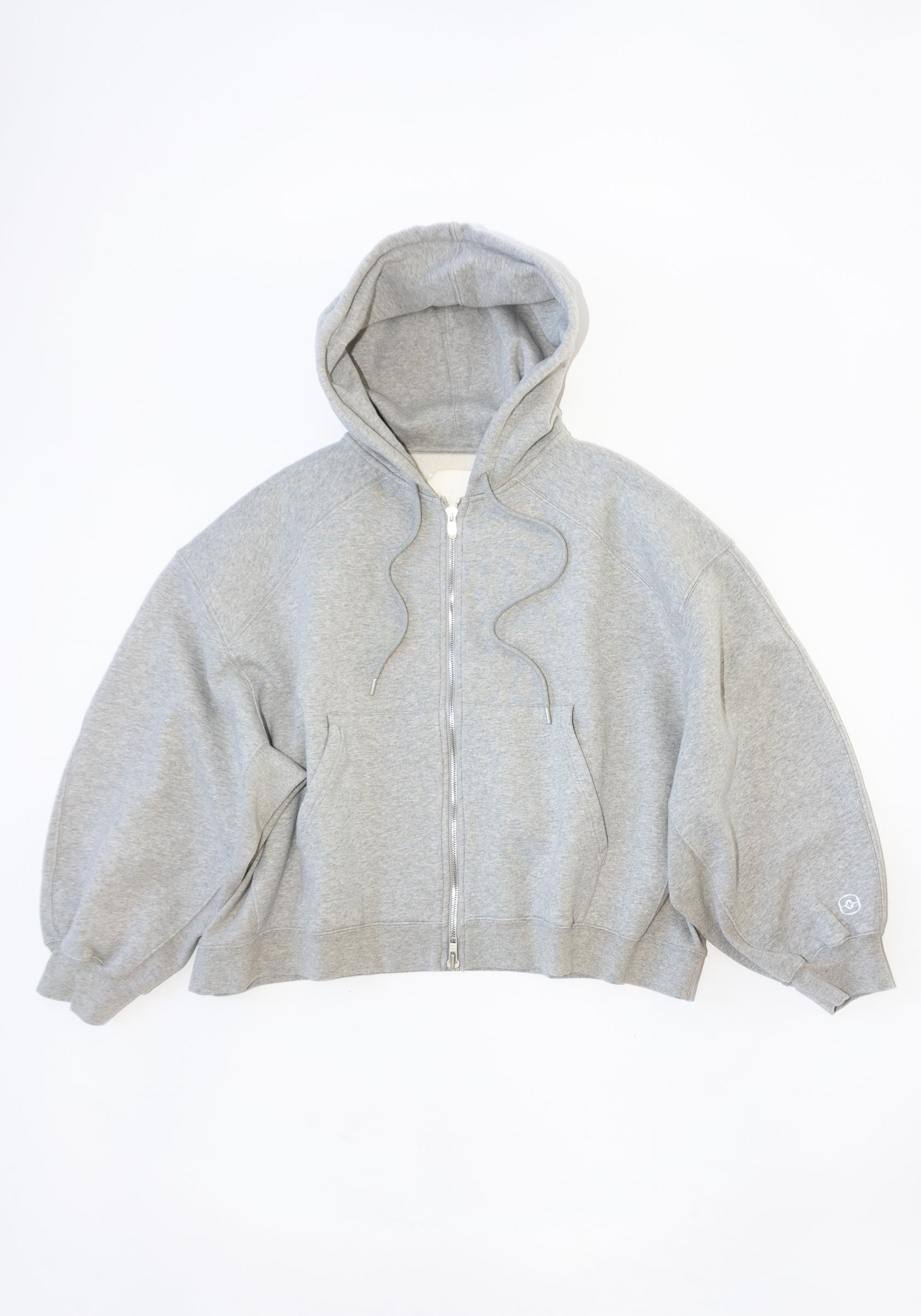 RÙADH Scott Zip Hoodie in Heather Grey