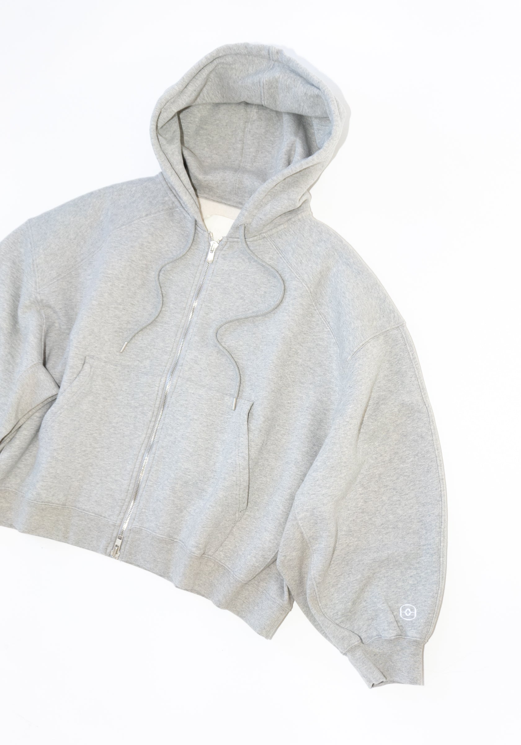 RÙADH Scott Zip Hoodie in Heather Grey