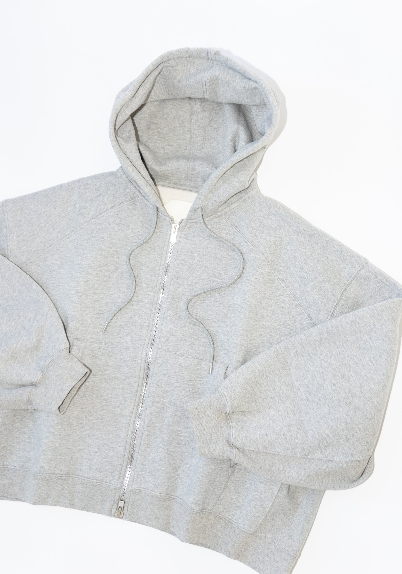 RÙADH Scott Zip Hoodie in Heather Grey