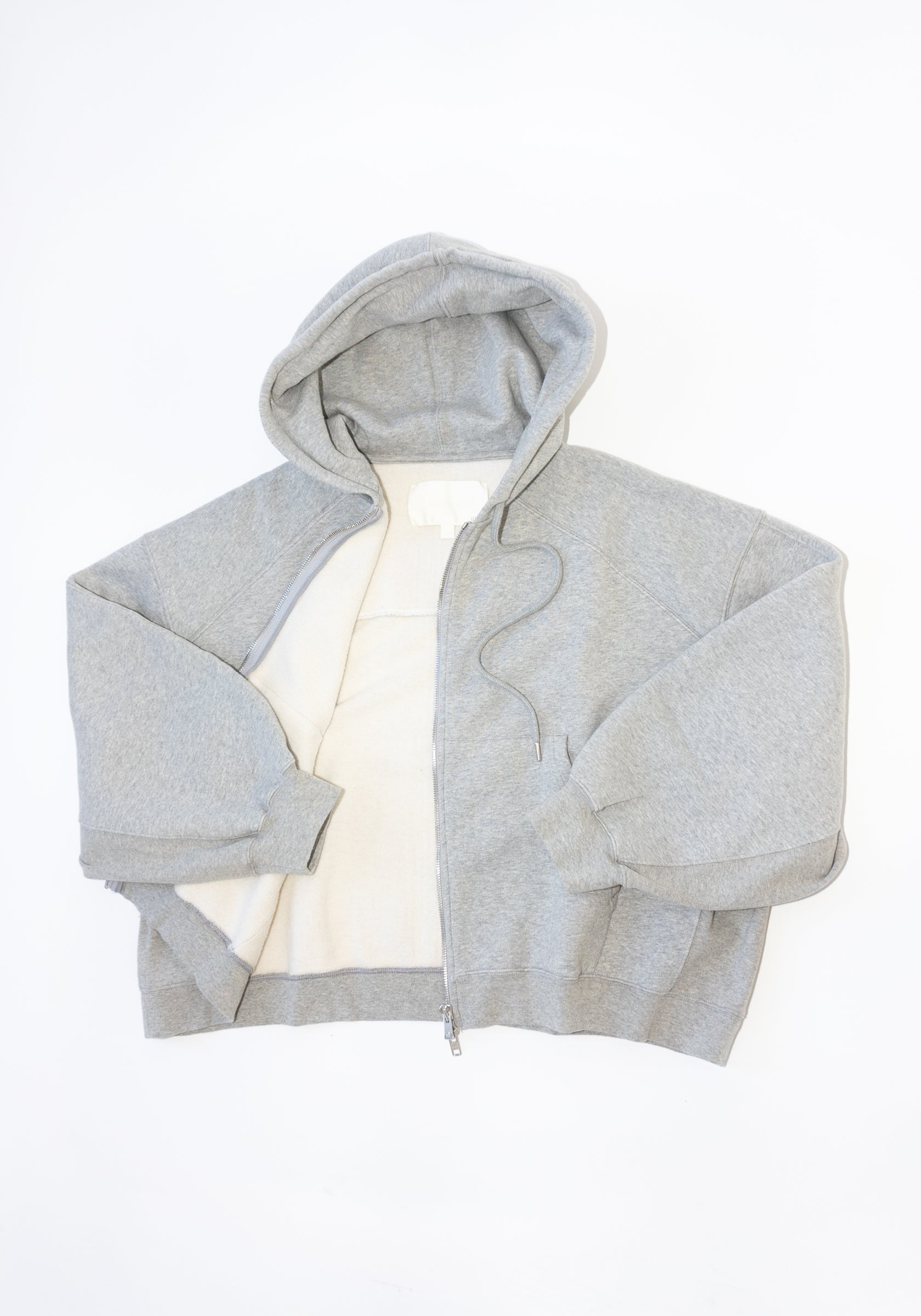 RÙADH Scott Zip Hoodie in Heather Grey