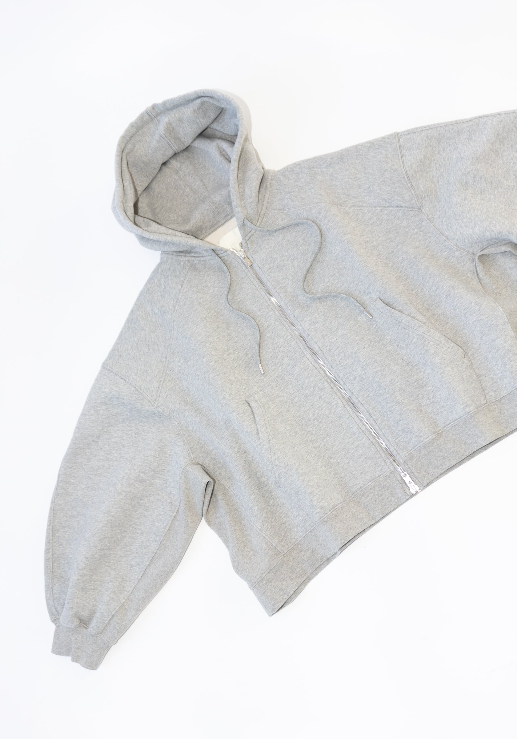 RÙADH Scott Zip Hoodie in Heather Grey