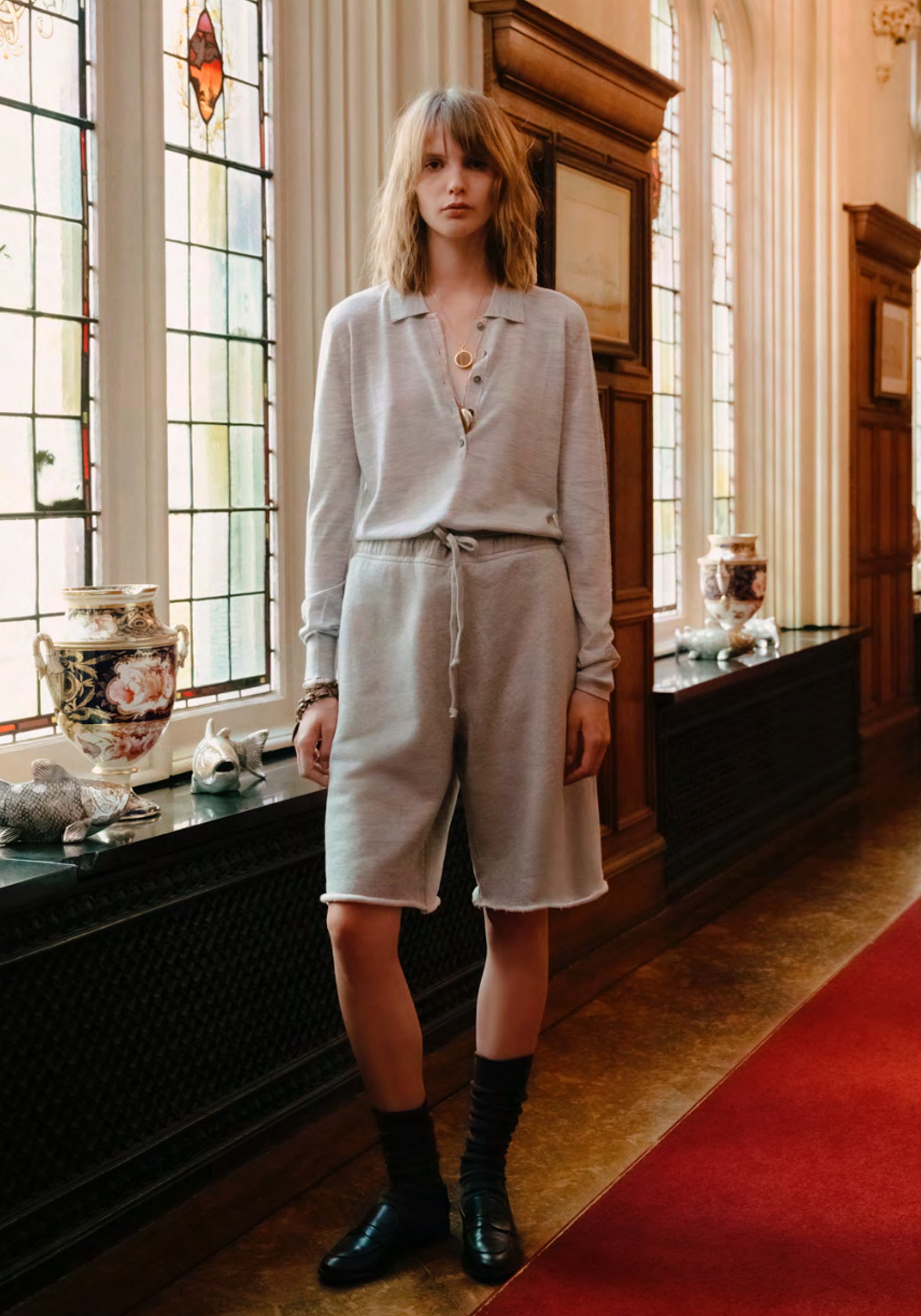 Skye Sweat Shorts in Heather Grey