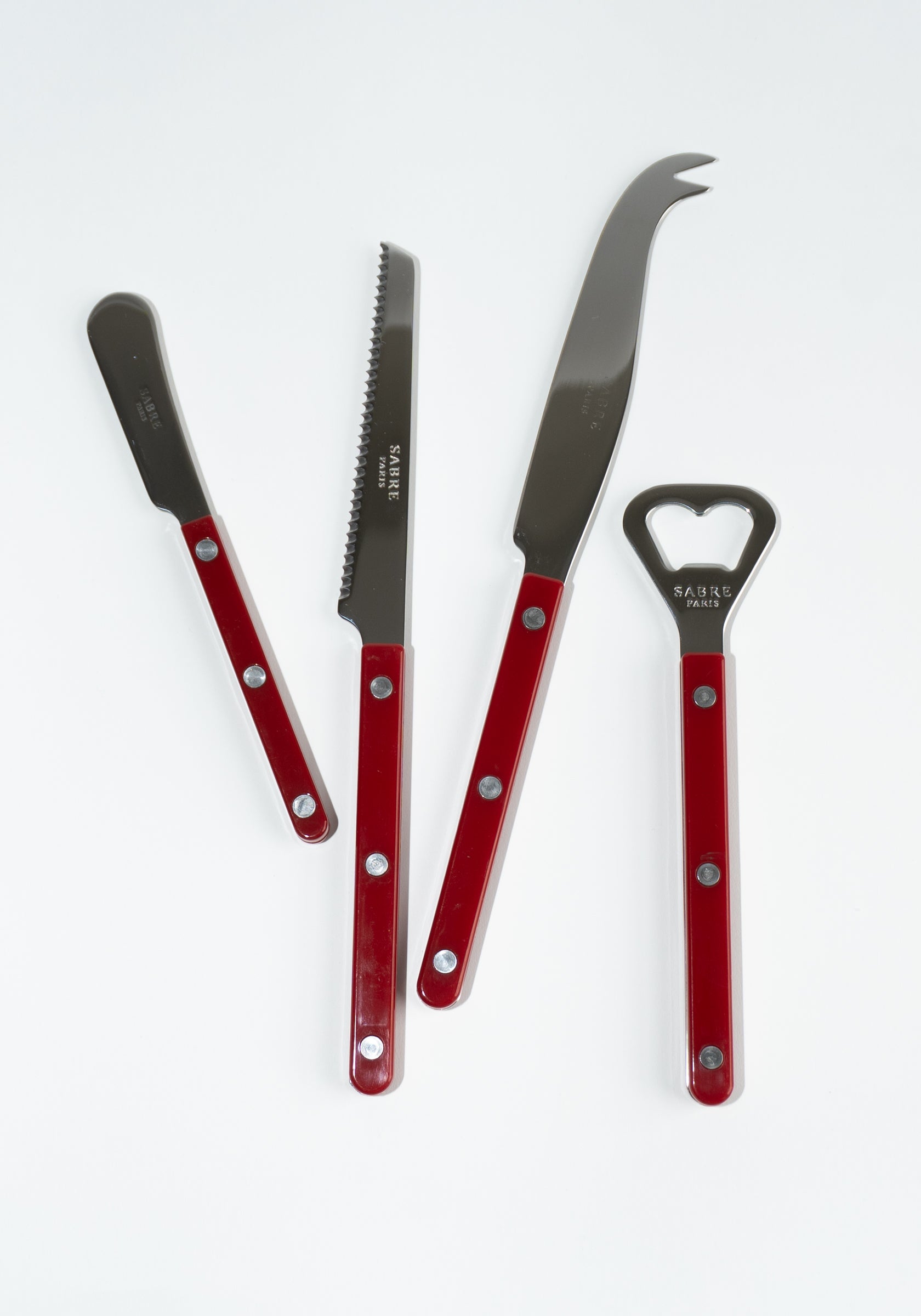 4 Piece Bistrot Apertif Set in Burgundy