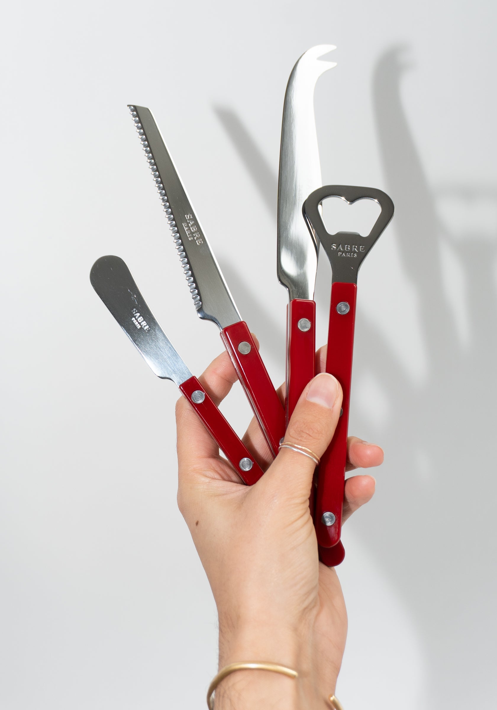 4 Piece Bistrot Apertif Set in Burgundy