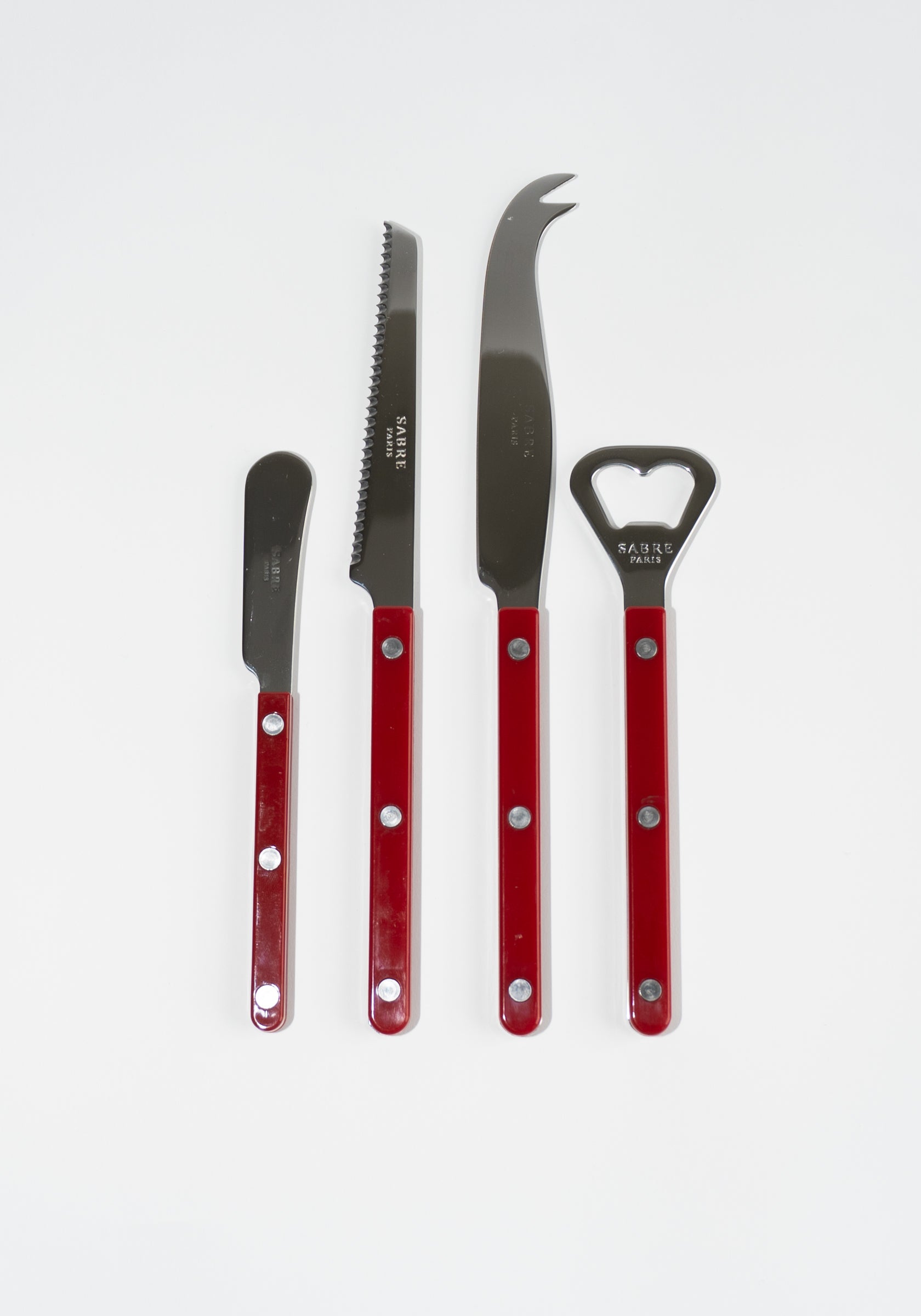 4 Piece Bistrot Apertif Set in Burgundy