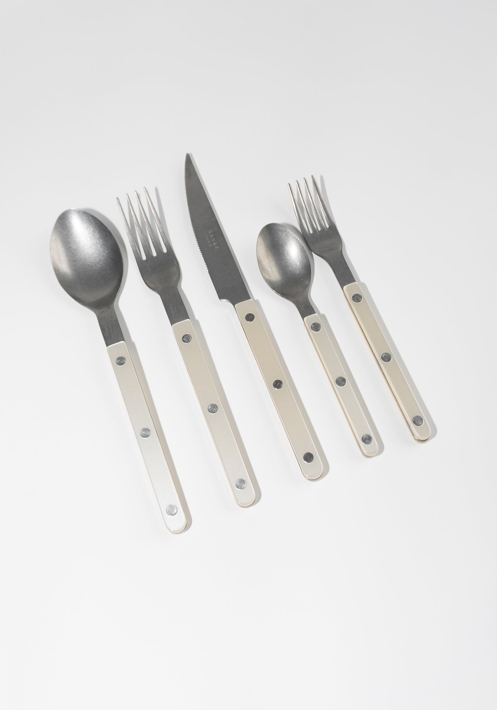 5 Piece Cutlery Set in Bistrot Vintage Pearl