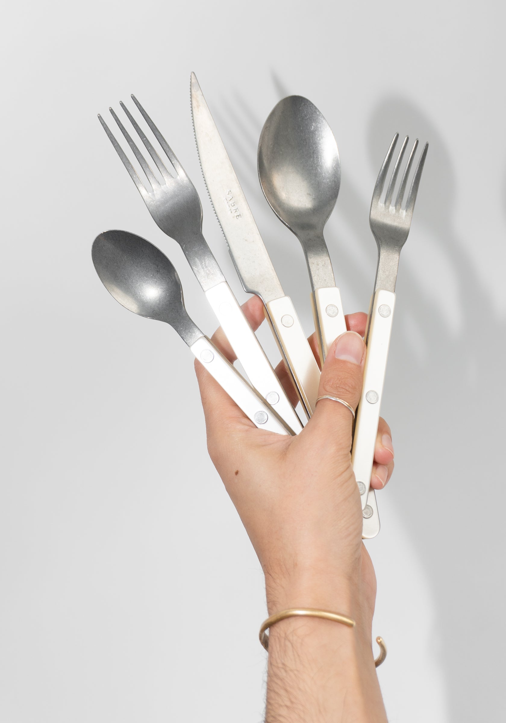 5 Piece Cutlery Set in Bistrot Vintage Pearl