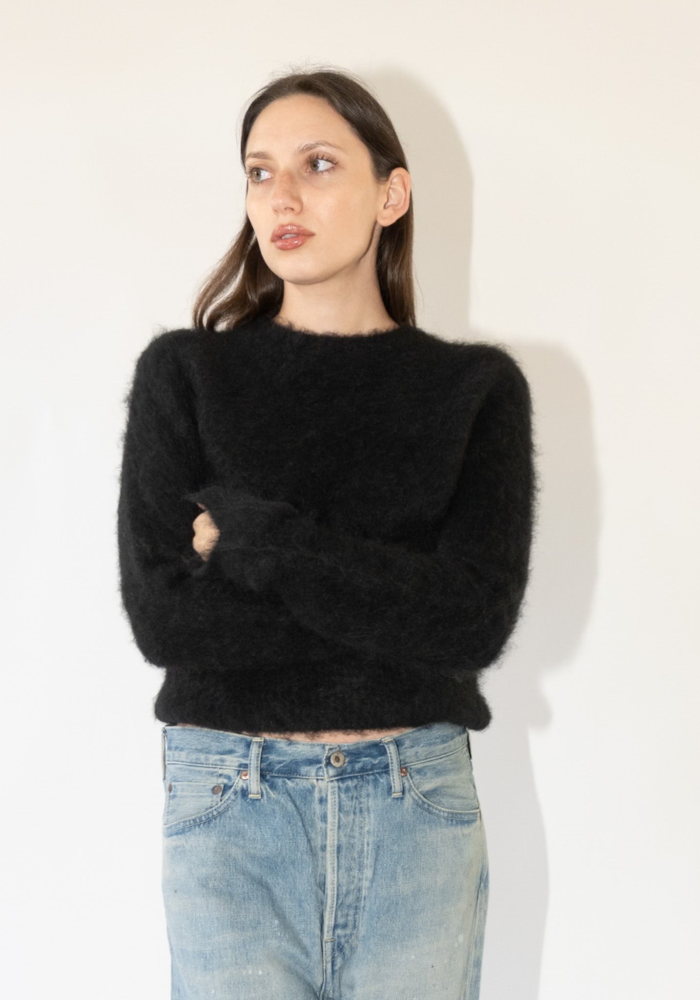 Cropped Sweater in Black