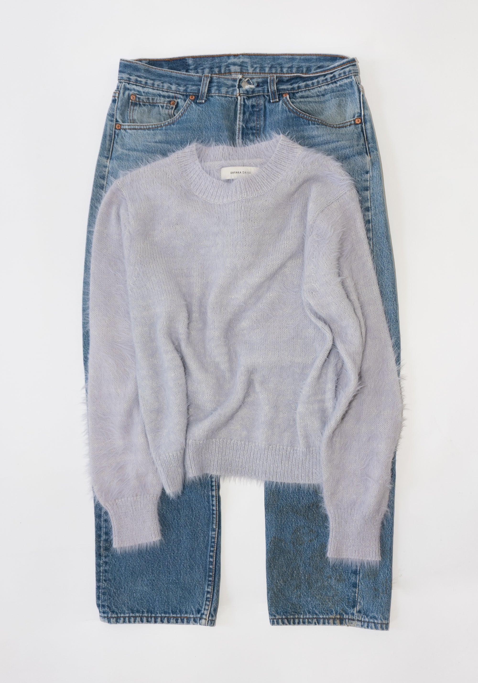 Shaggy Pullover in Lilac Grey