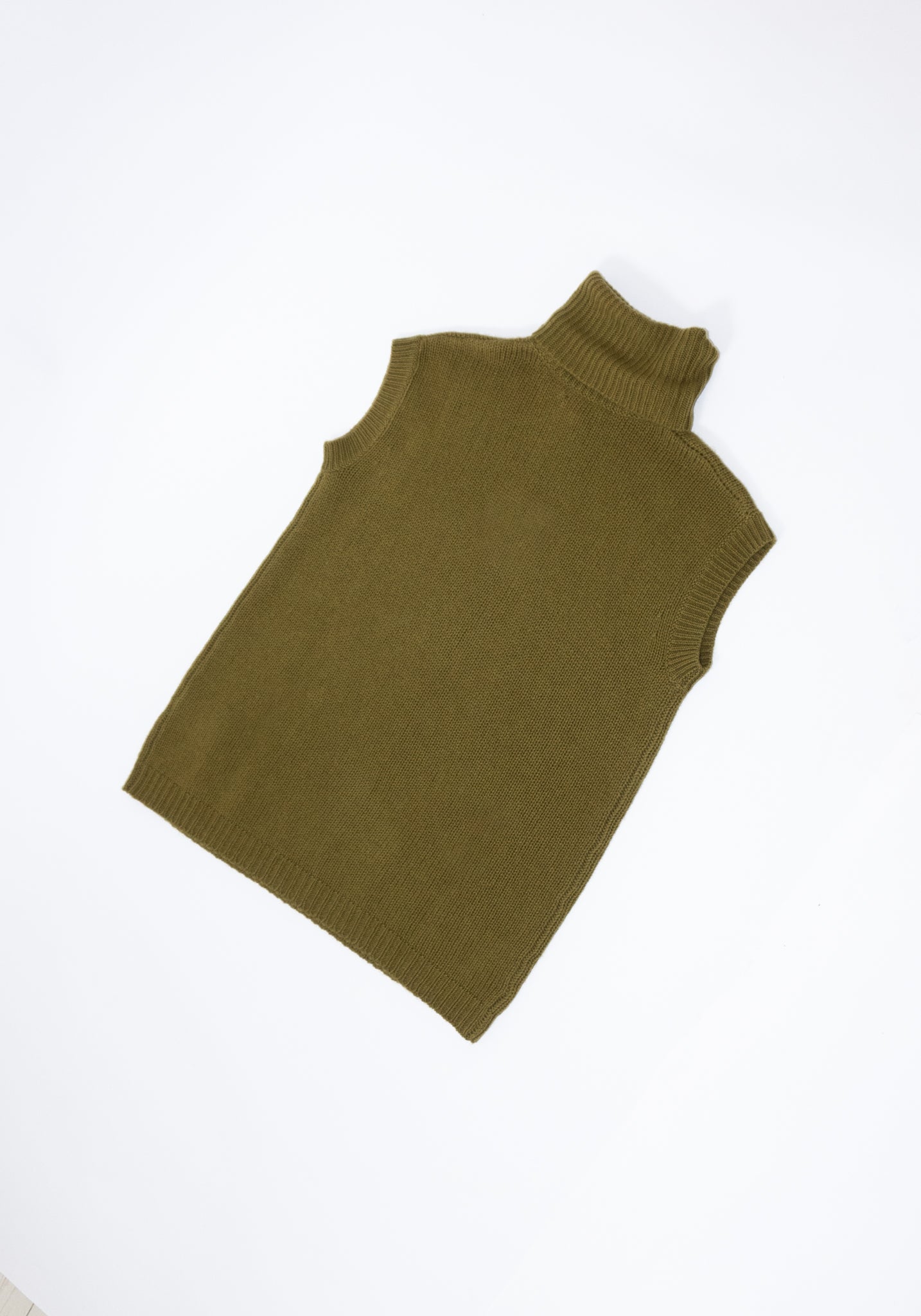 Sofie D'Hoore High Neck Sleeveless Vest in Olive