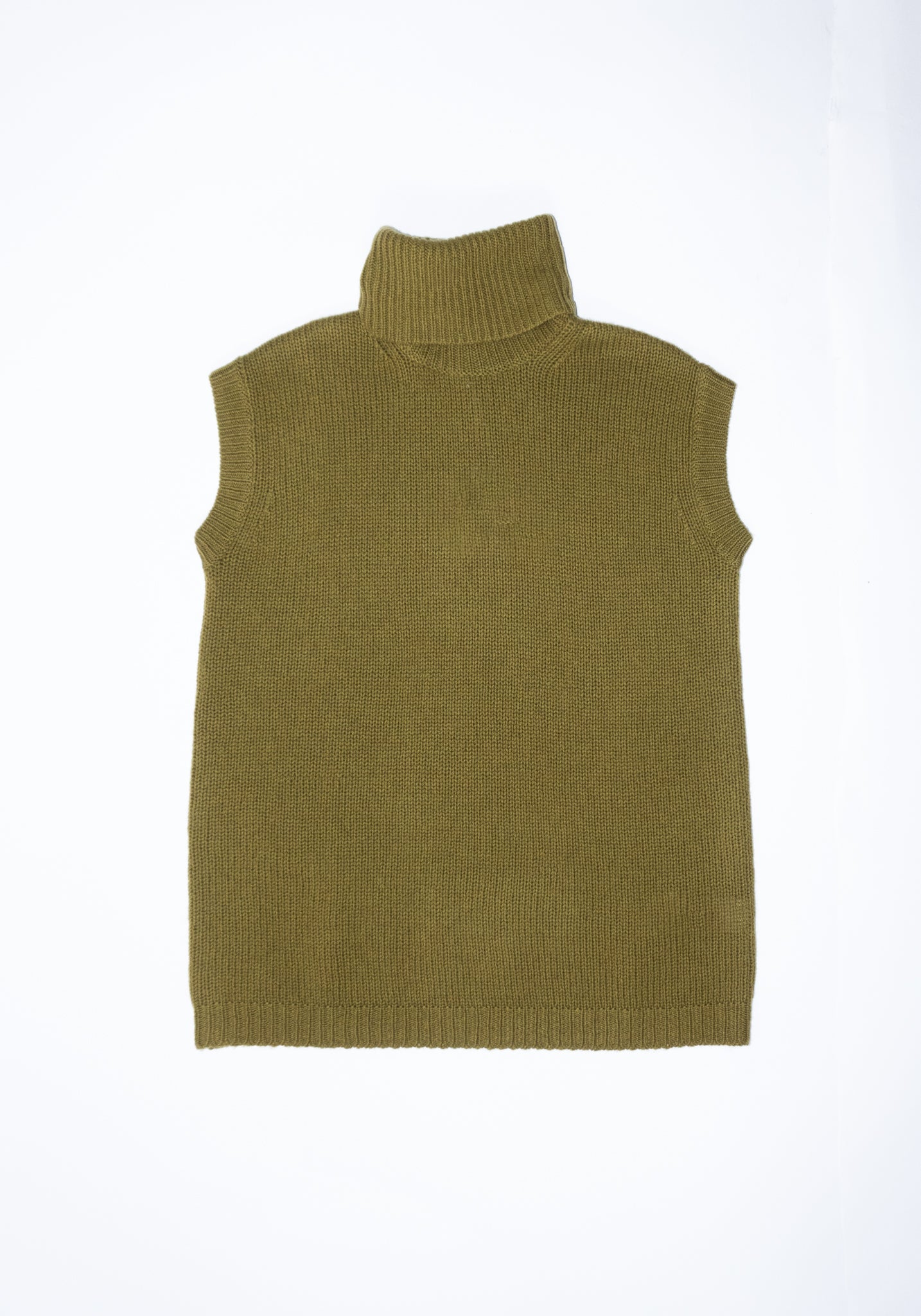 Sofie D'Hoore High Neck Sleeveless Vest in Olive