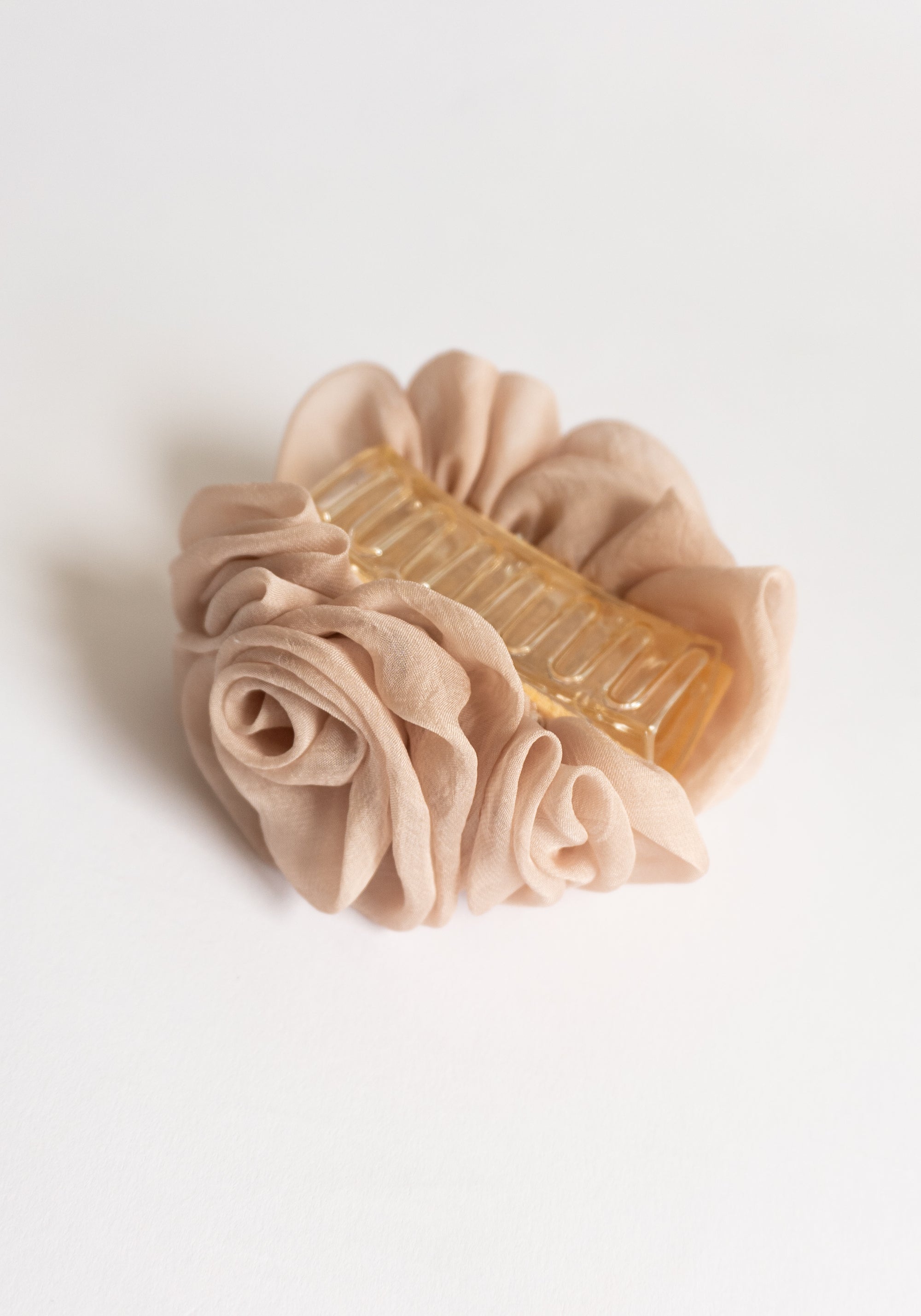 Organza Rose Claw Clip