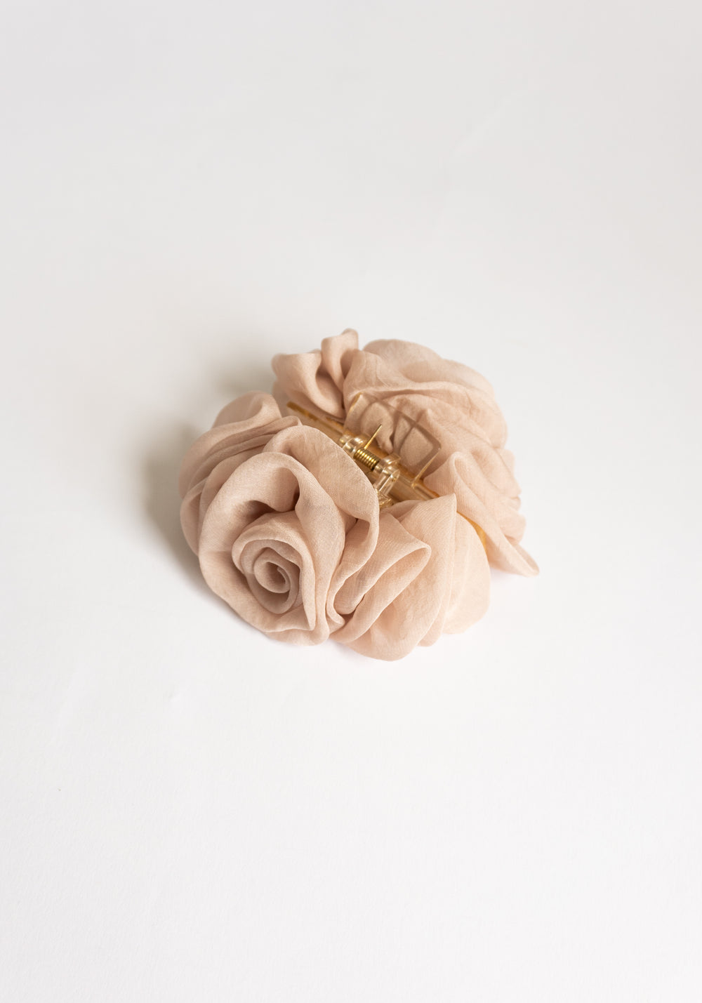 Organza Rose Claw Clip