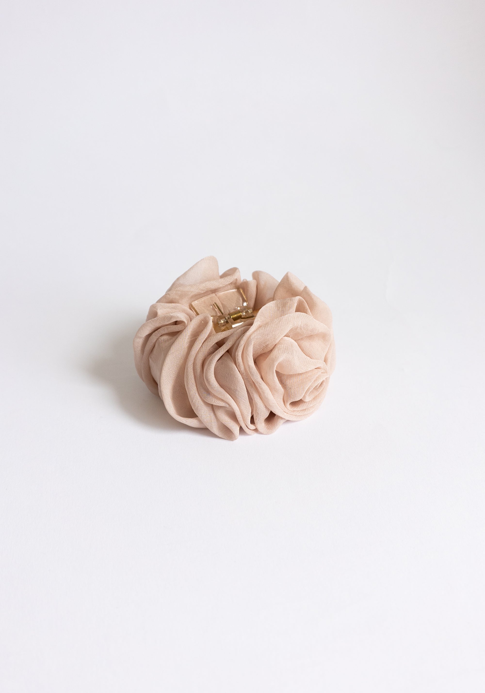 Organza Rose Claw Clip