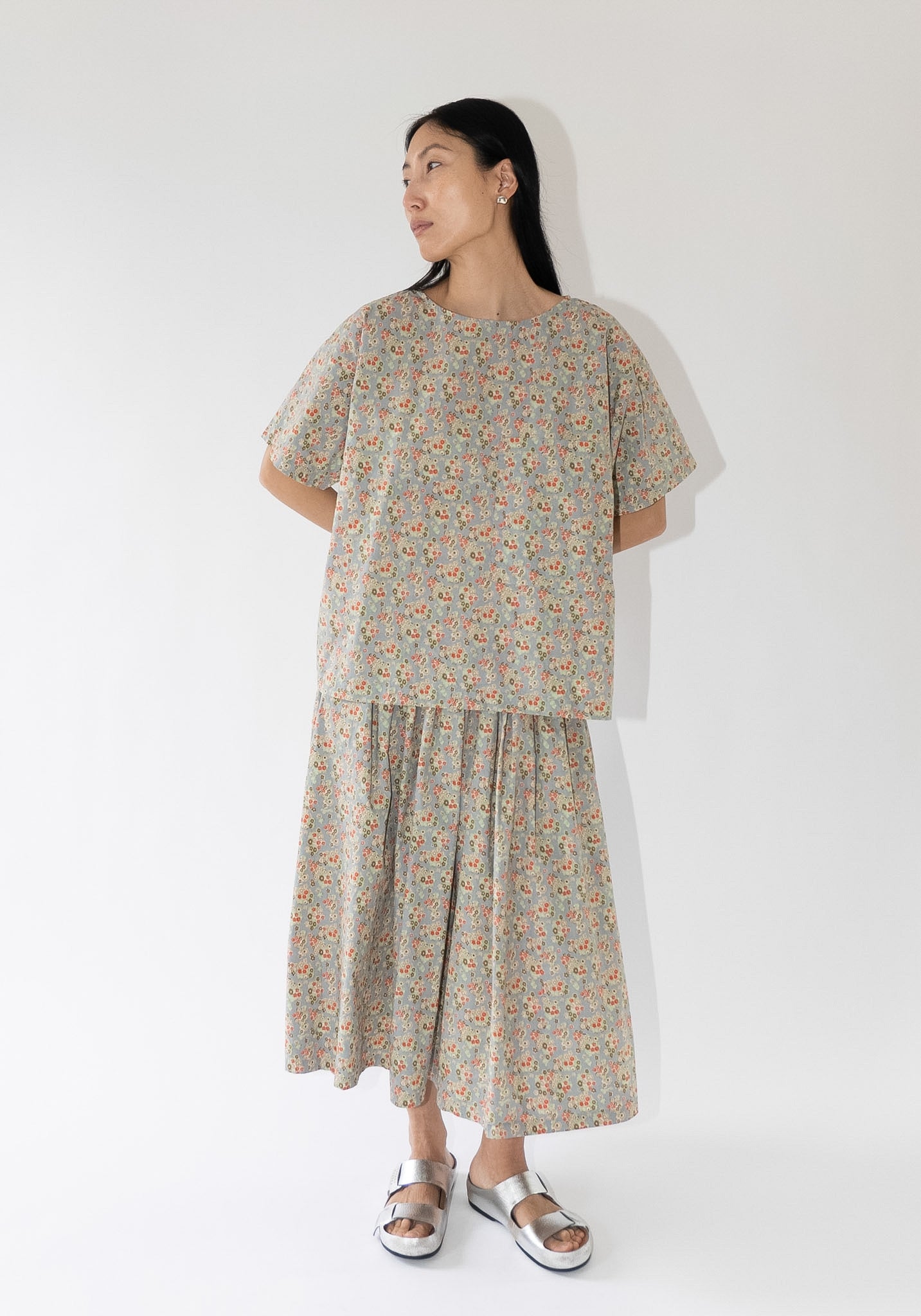 Friedrich Tee in Dusty Blue Floral