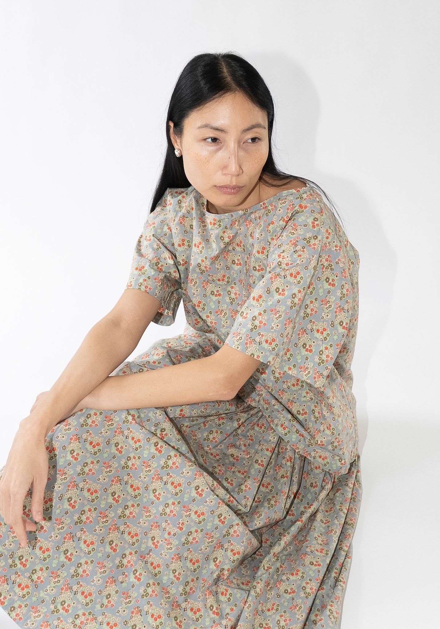 Friedrich Tee in Dusty Blue Floral