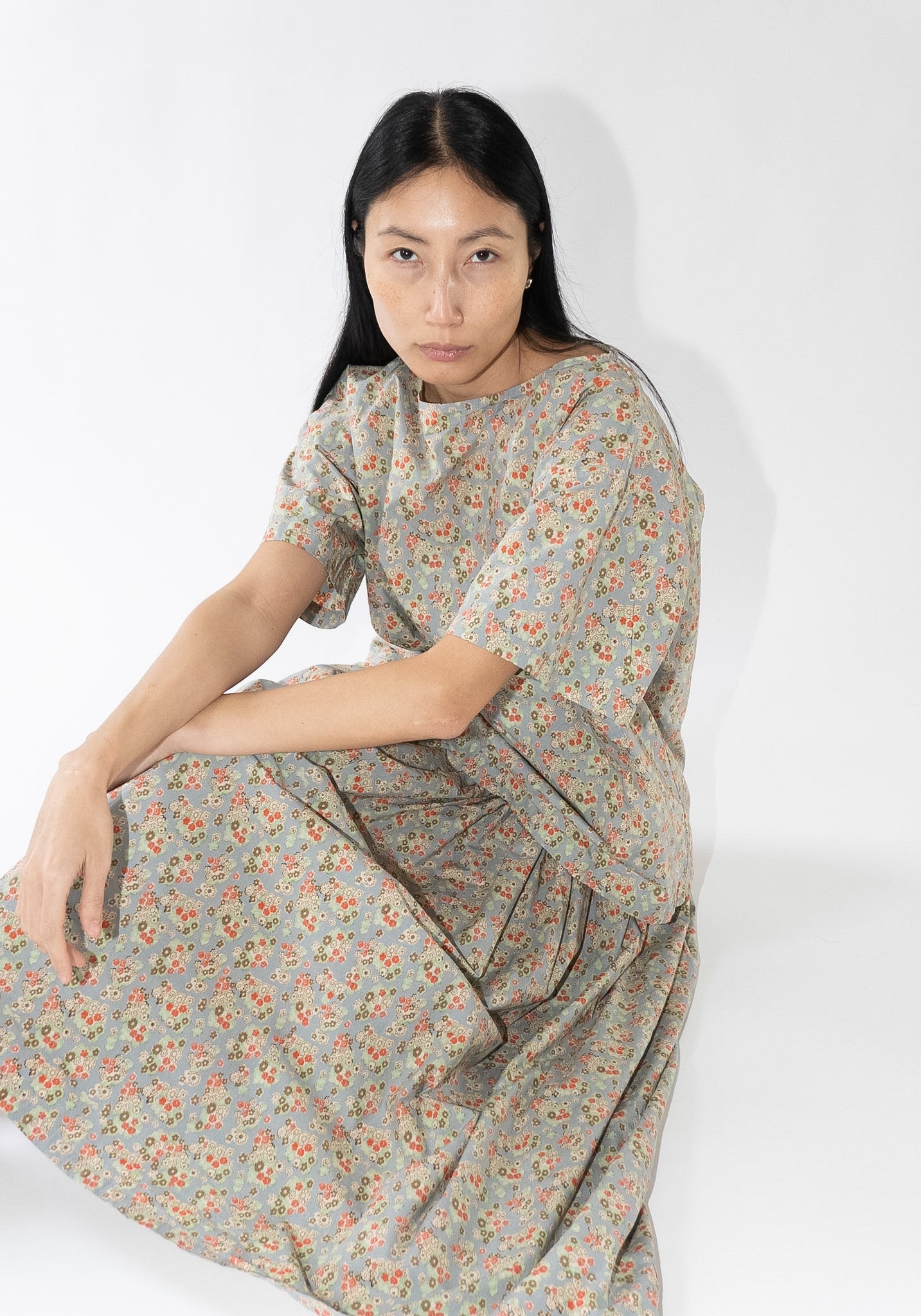 Skye Skirt in Dusty Blue Floral