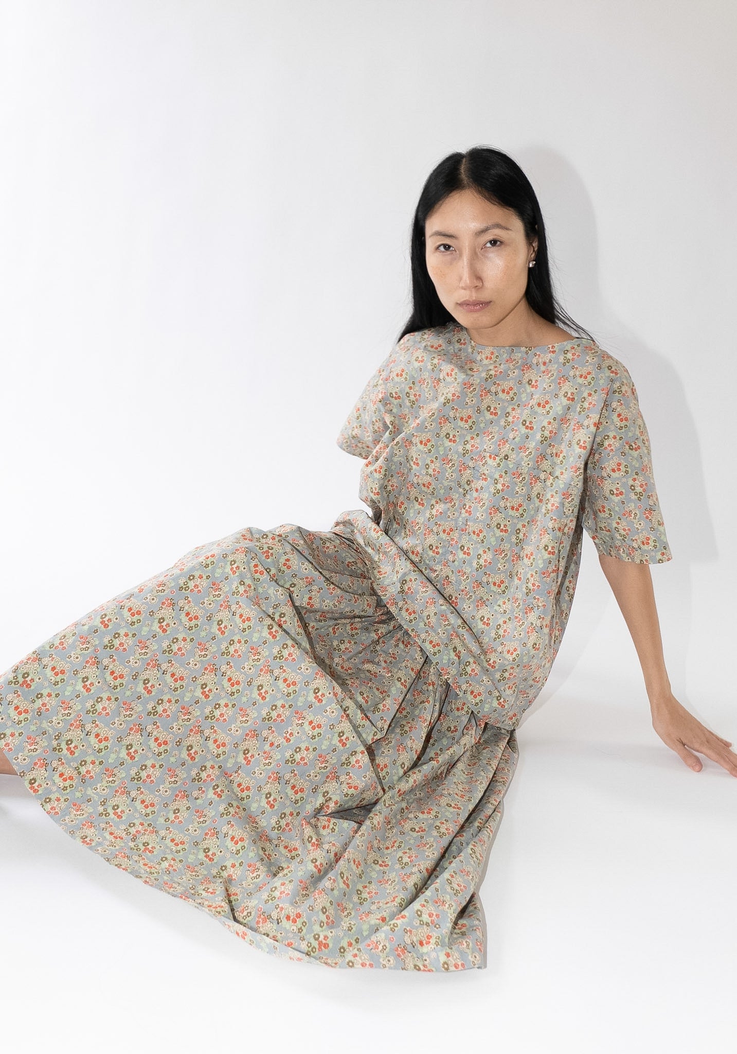 Friedrich Tee in Dusty Blue Floral