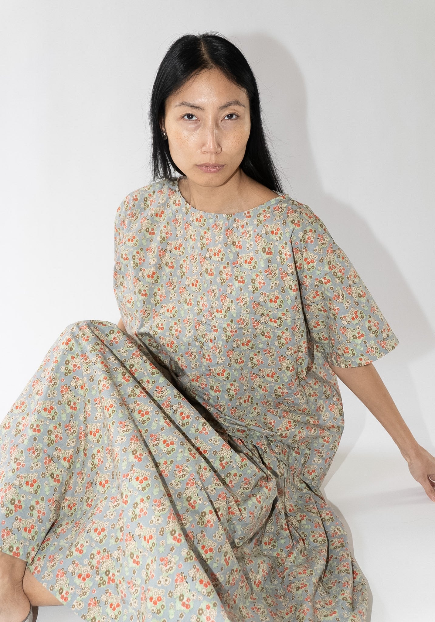 Friedrich Tee in Dusty Blue Floral