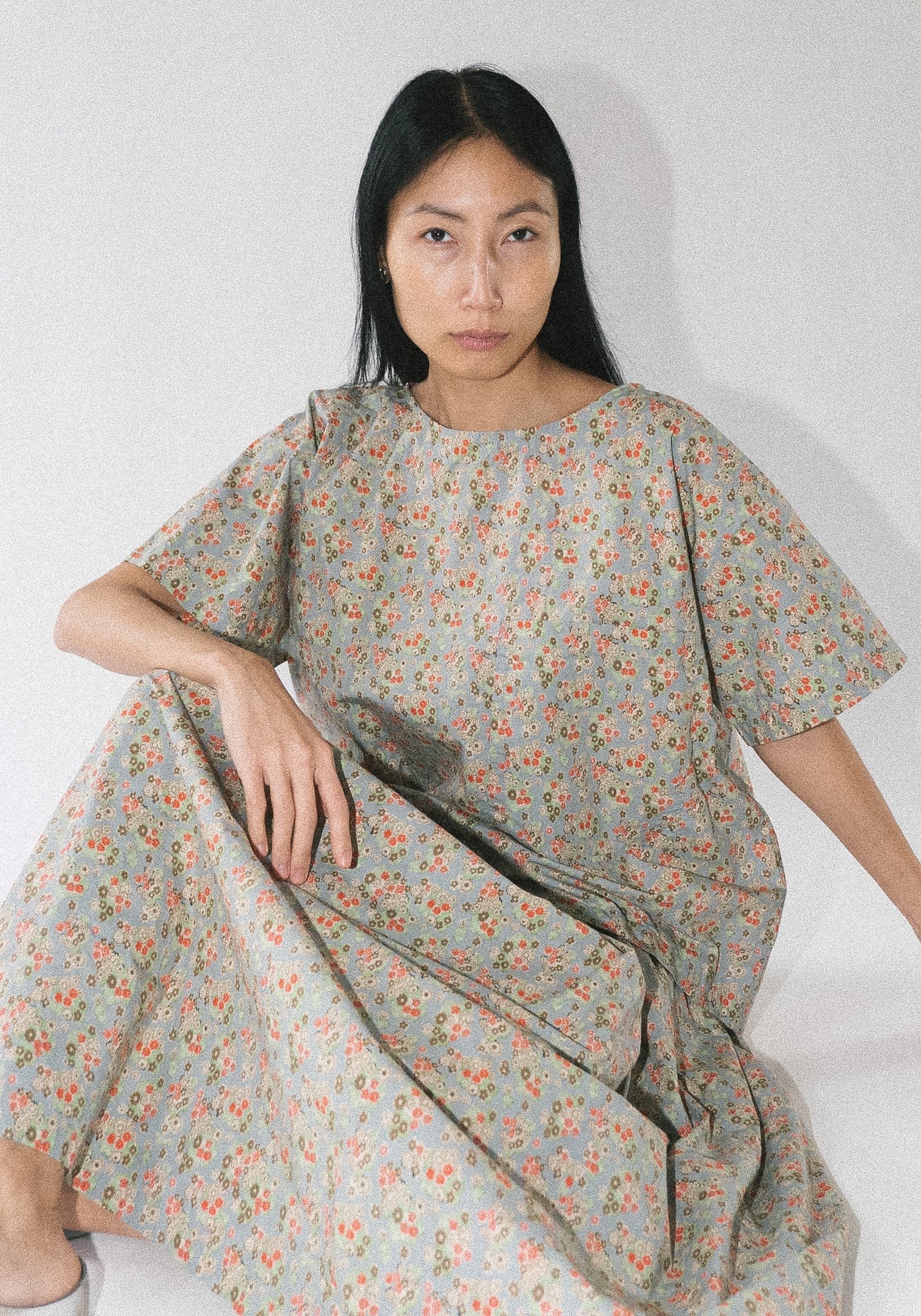 Skye Skirt in Dusty Blue Floral