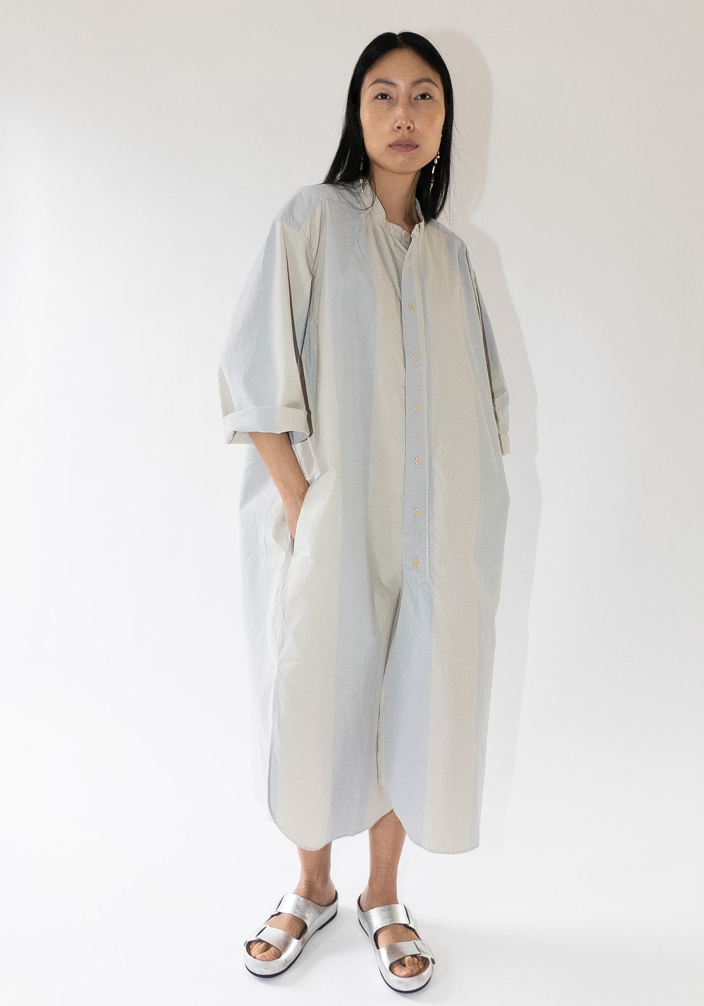 Shaman Shirt Dress in Dusty Stripe