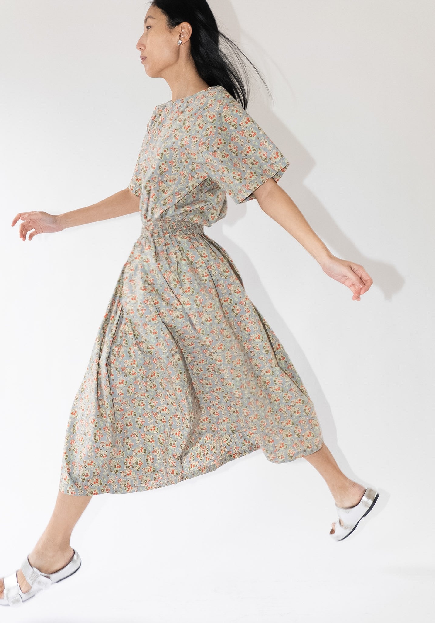 Skye Skirt in Dusty Blue Floral