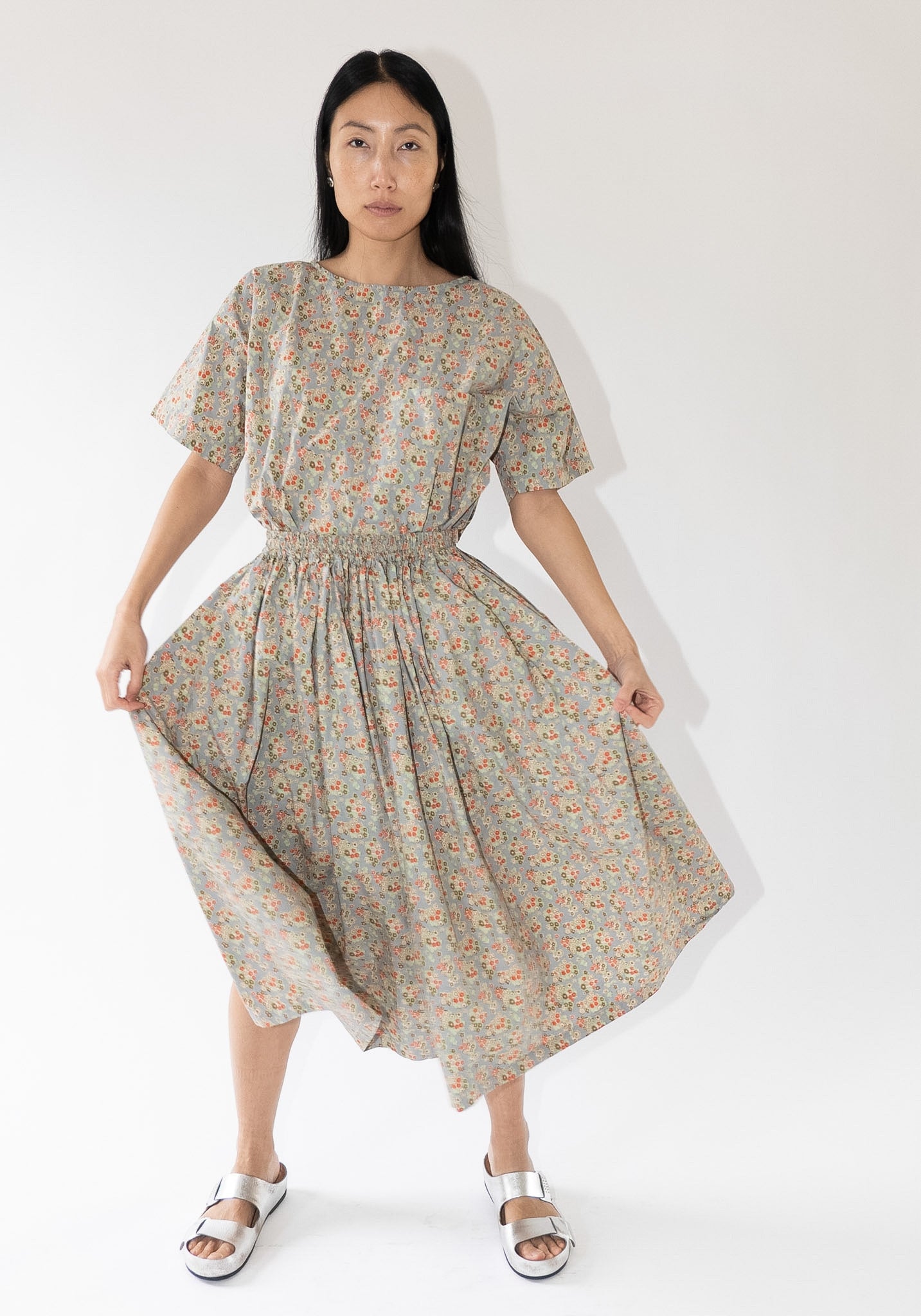 Skye Skirt in Dusty Blue Floral