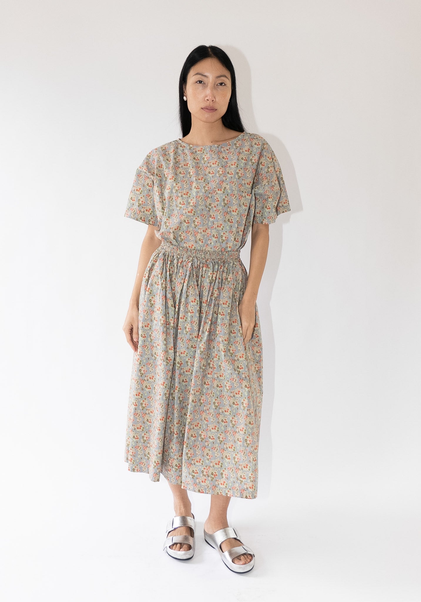 Skye Skirt in Dusty Blue Floral