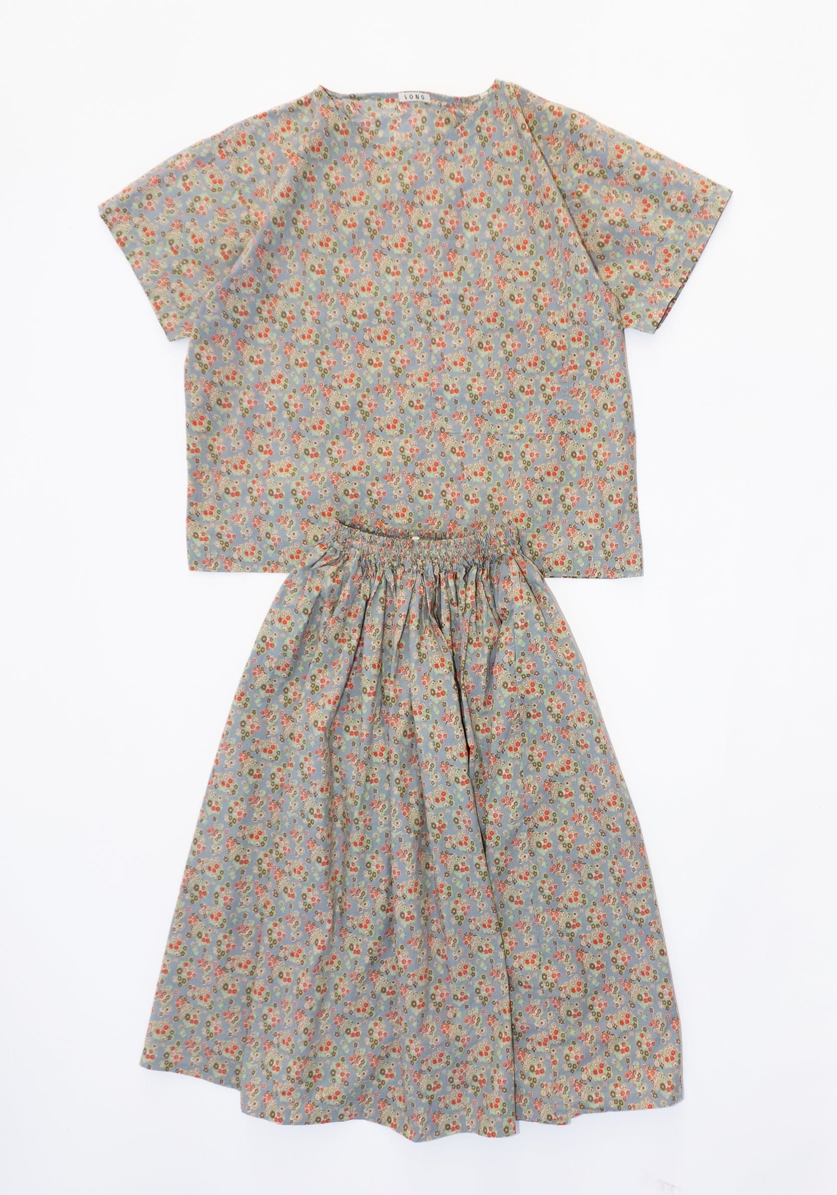 Sono Skye Skirt in Dusty Blue Floral