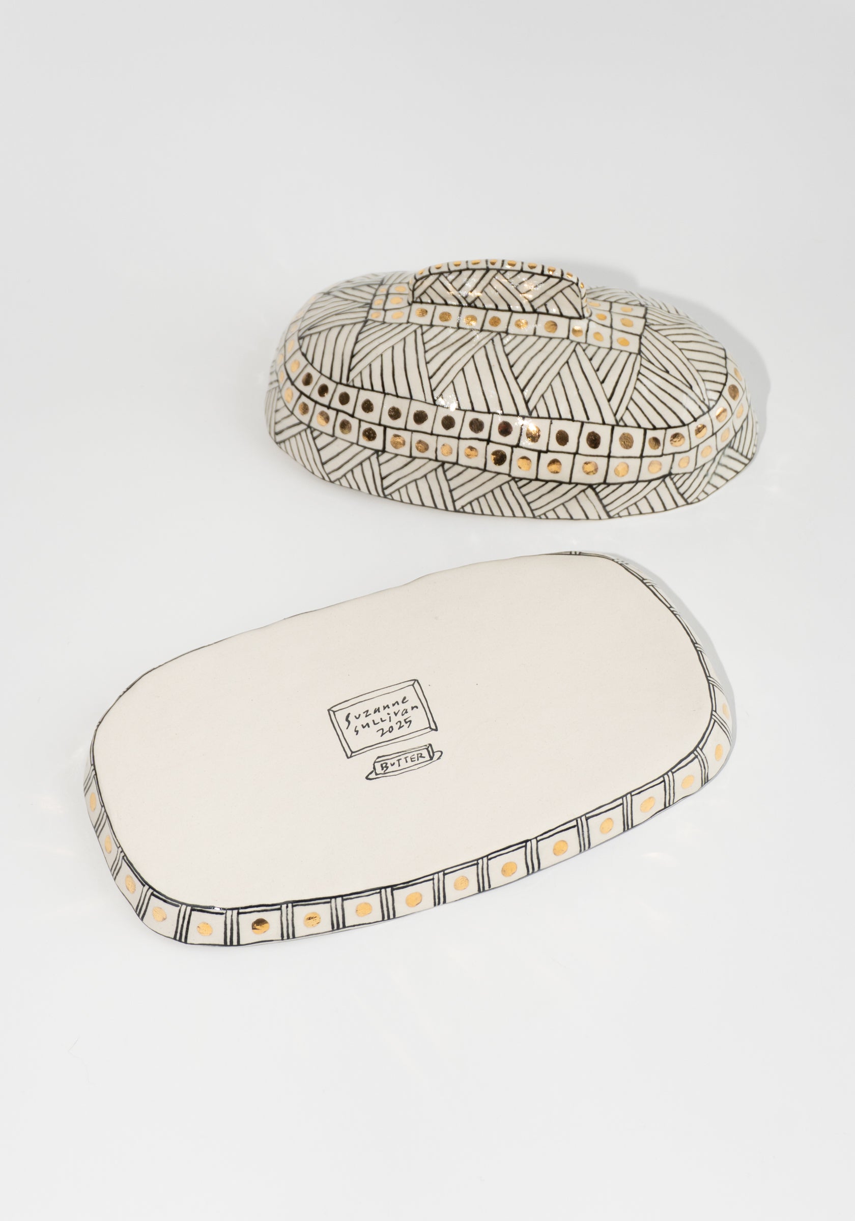 Black and Gold Butter Dish